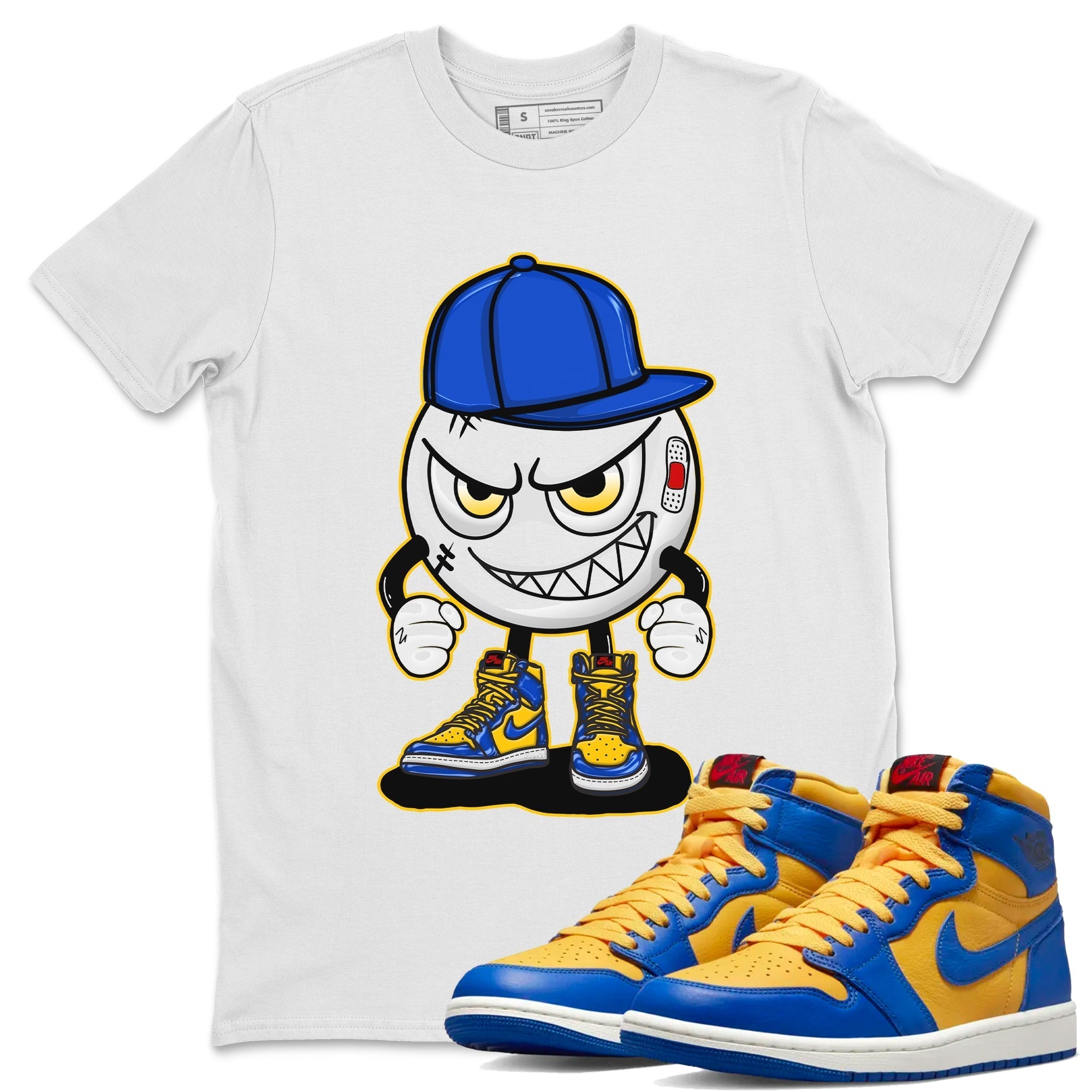 Mischief Unisex Tops - Air Jordan 1 Game Royal Varsity Maize