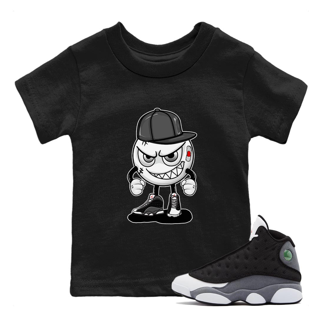 Mischief Kids Tops - Air Jordan 13 Black Flint