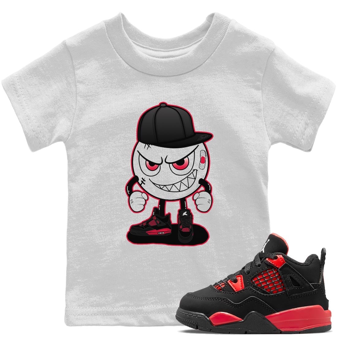 Mischief Kids Tops - Air Jordan 4 Red Thunder