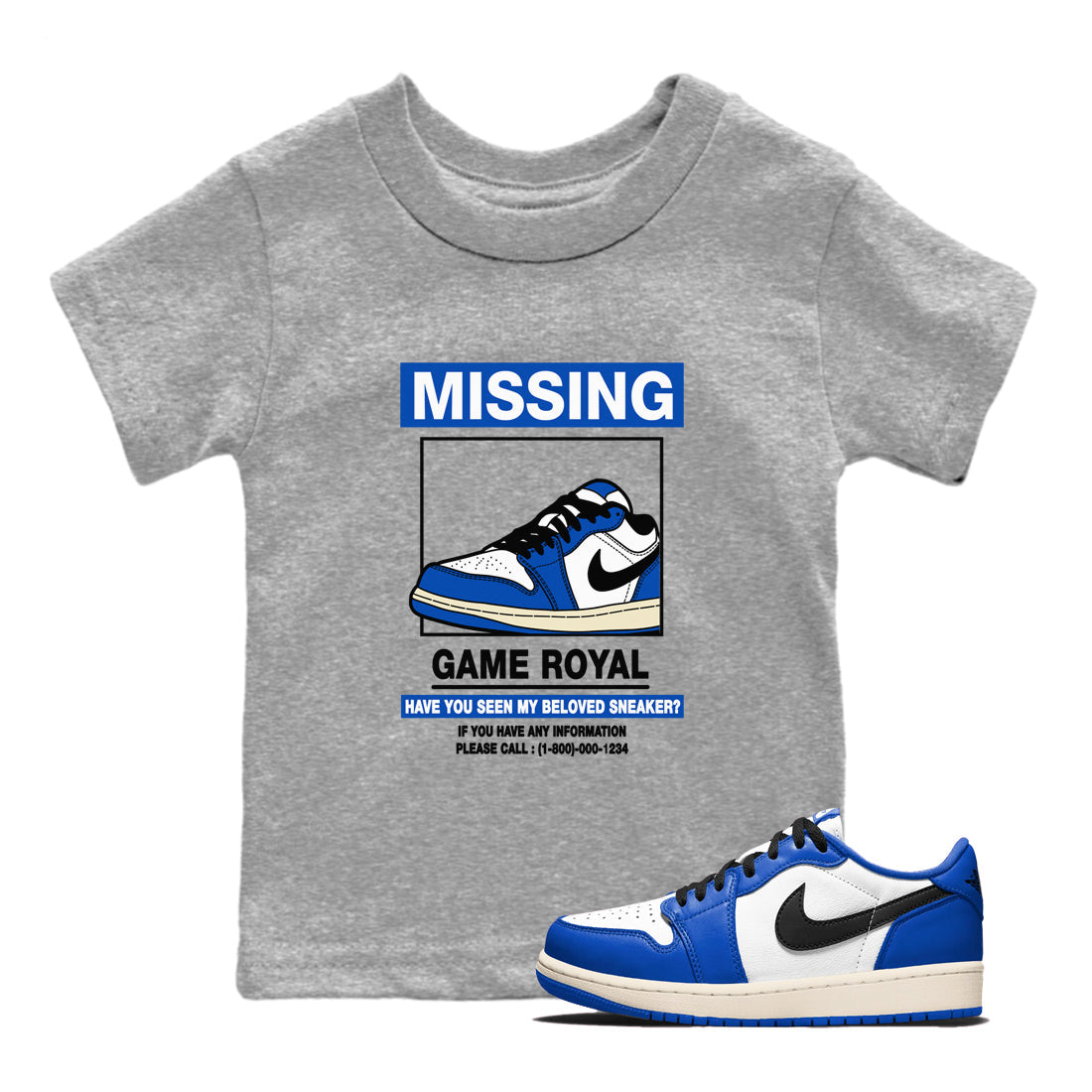 Missing snkmatch snkmatch Tees Kids - Air Jordan 1 Game Royal