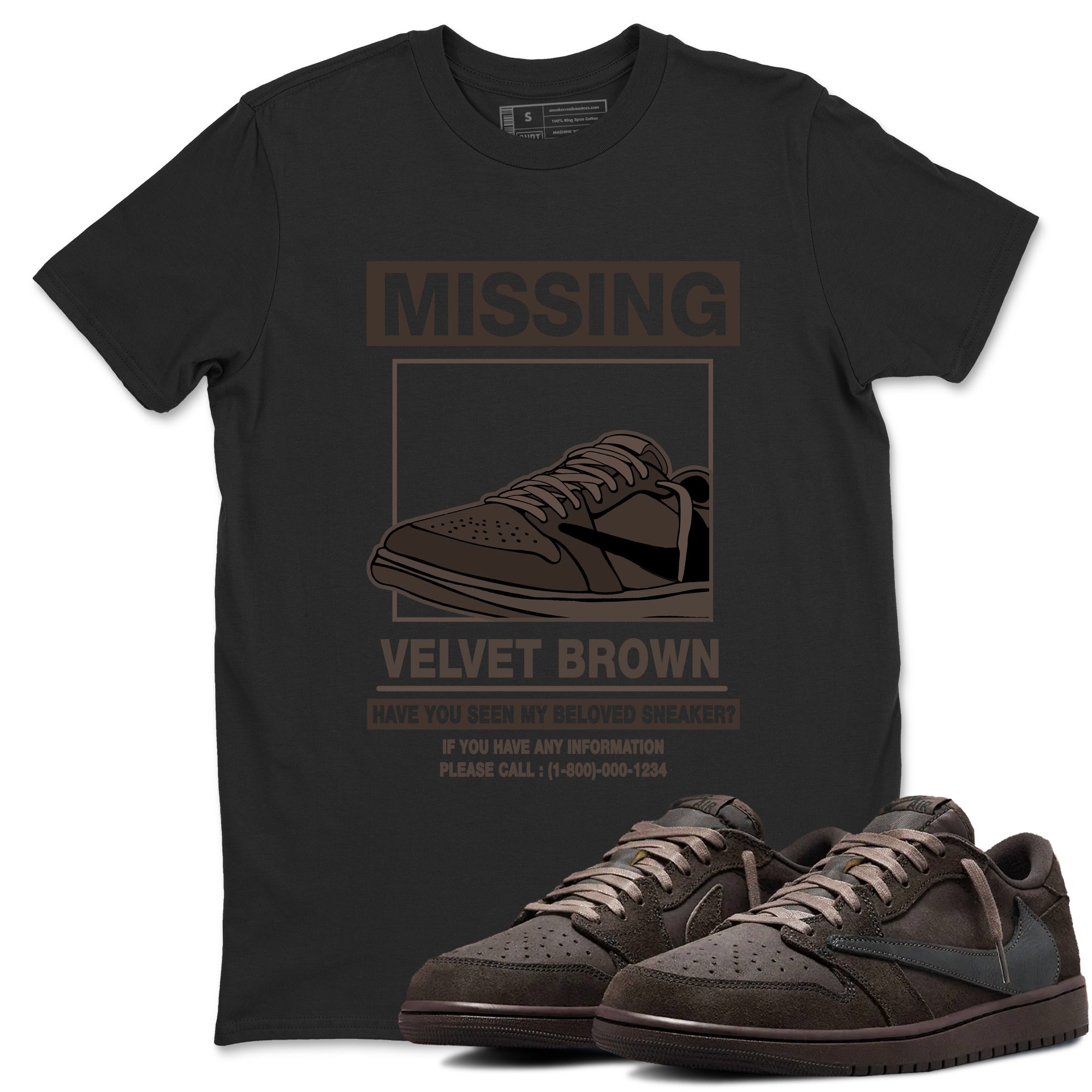 Missing snkmatch snkmatch Tees - Air Jordan 1 Travis Scott Velvet Brown