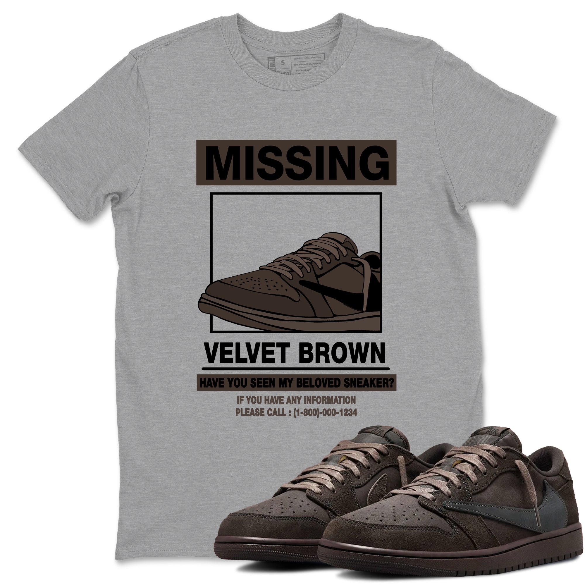 Missing snkmatch snkmatch Tees - Air Jordan 1 Travis Scott Velvet Brown