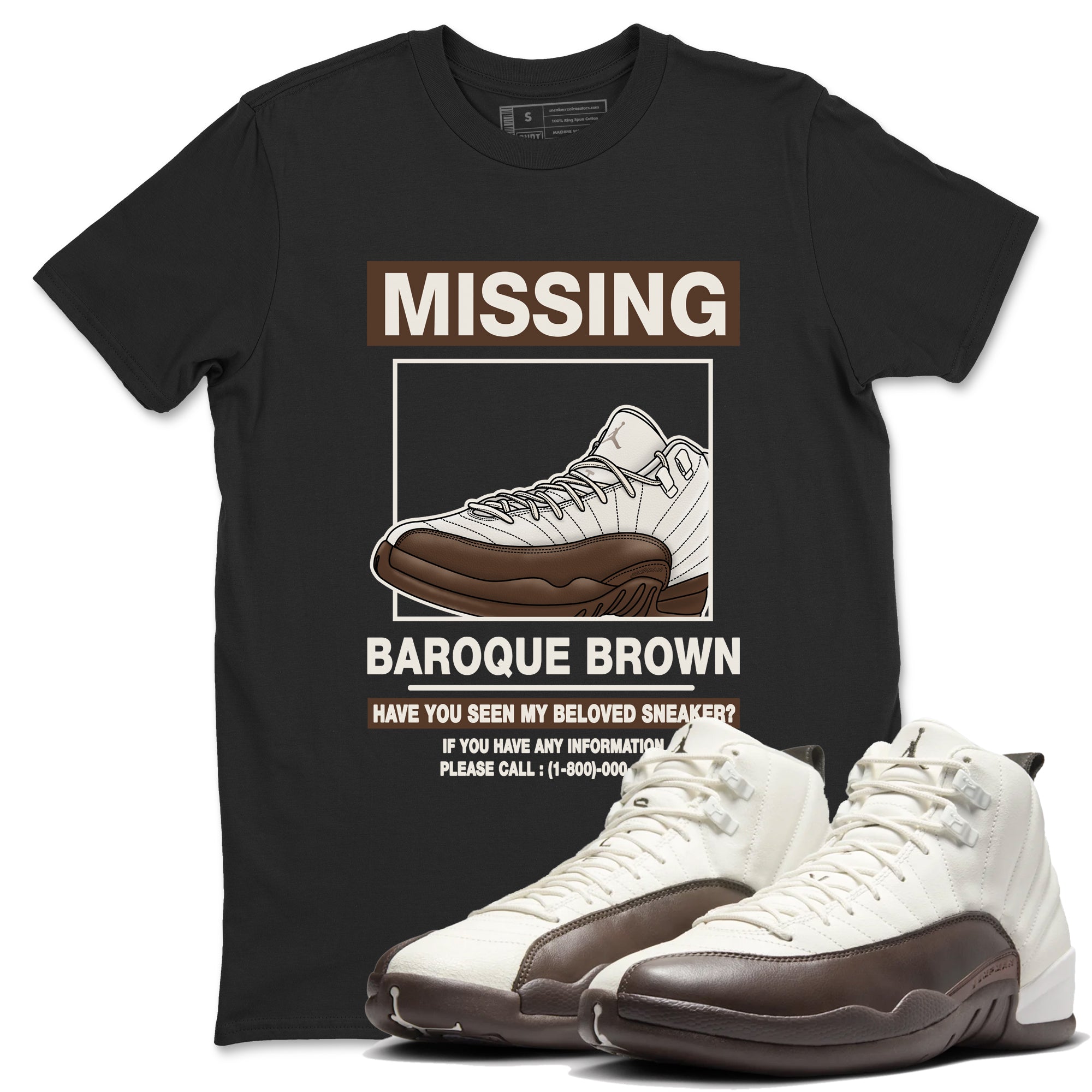 Missing snkmatch snkmatch Tees - Air Jordan 12 Baroque Brown
