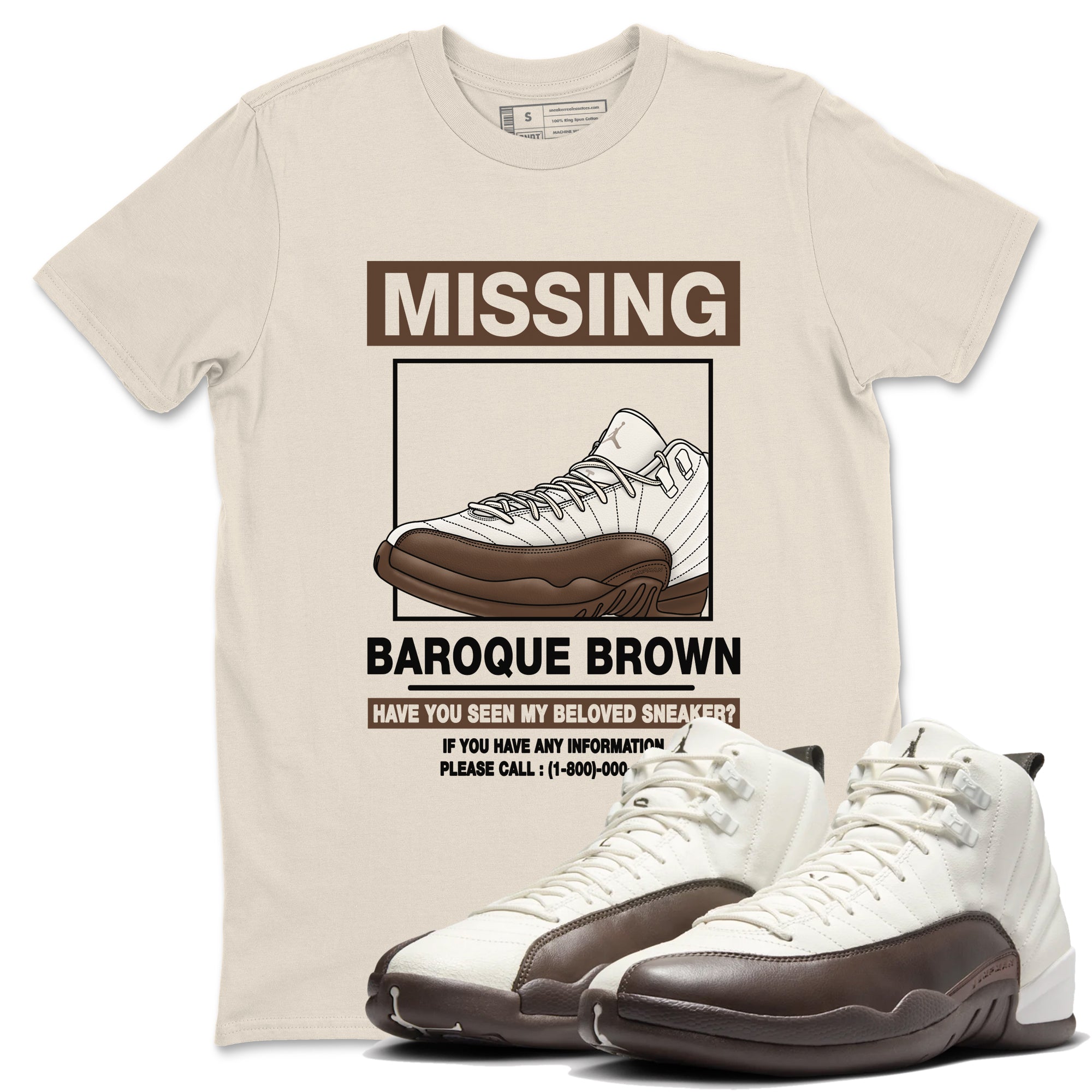 Missing snkmatch snkmatch Tees - Air Jordan 12 Baroque Brown