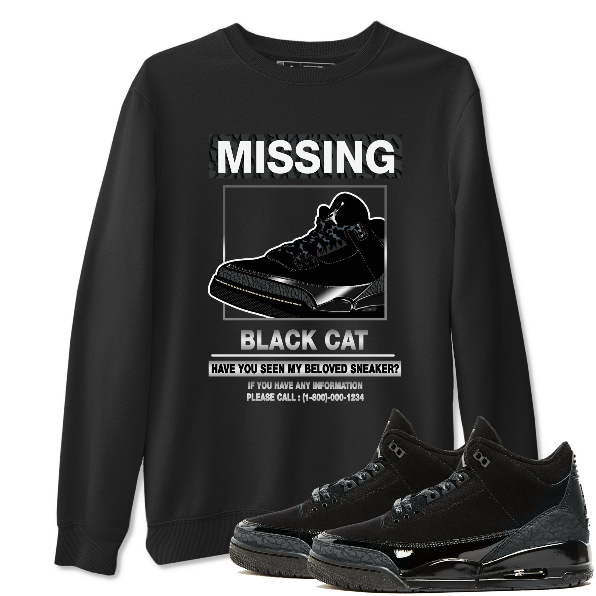 Missing snkmatch snkmatch Tees - Air Jordan 3 Black Cat