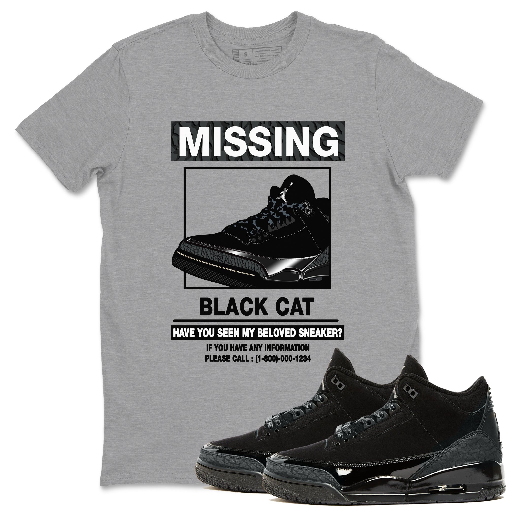 Missing snkmatch snkmatch Tees - Air Jordan 3 Black Cat