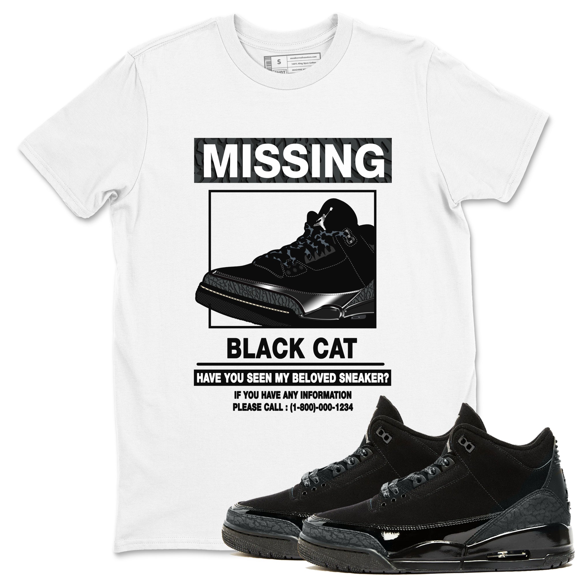 Missing snkmatch snkmatch Tees - Air Jordan 3 Black Cat