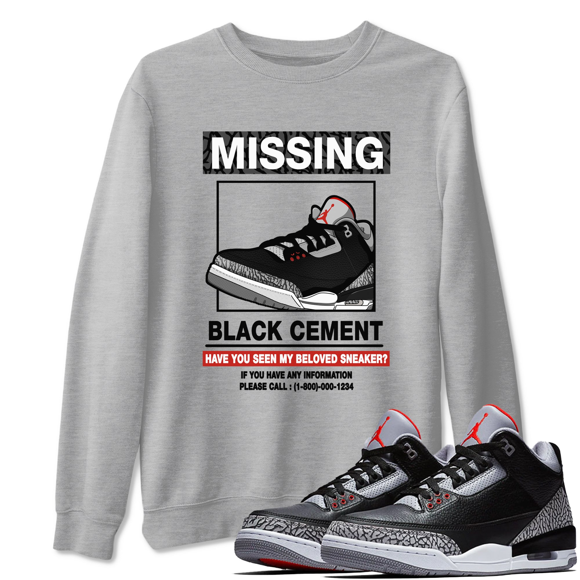 Missing snkmatch snkmatch Tees - Air Jordan 3 Black Cement