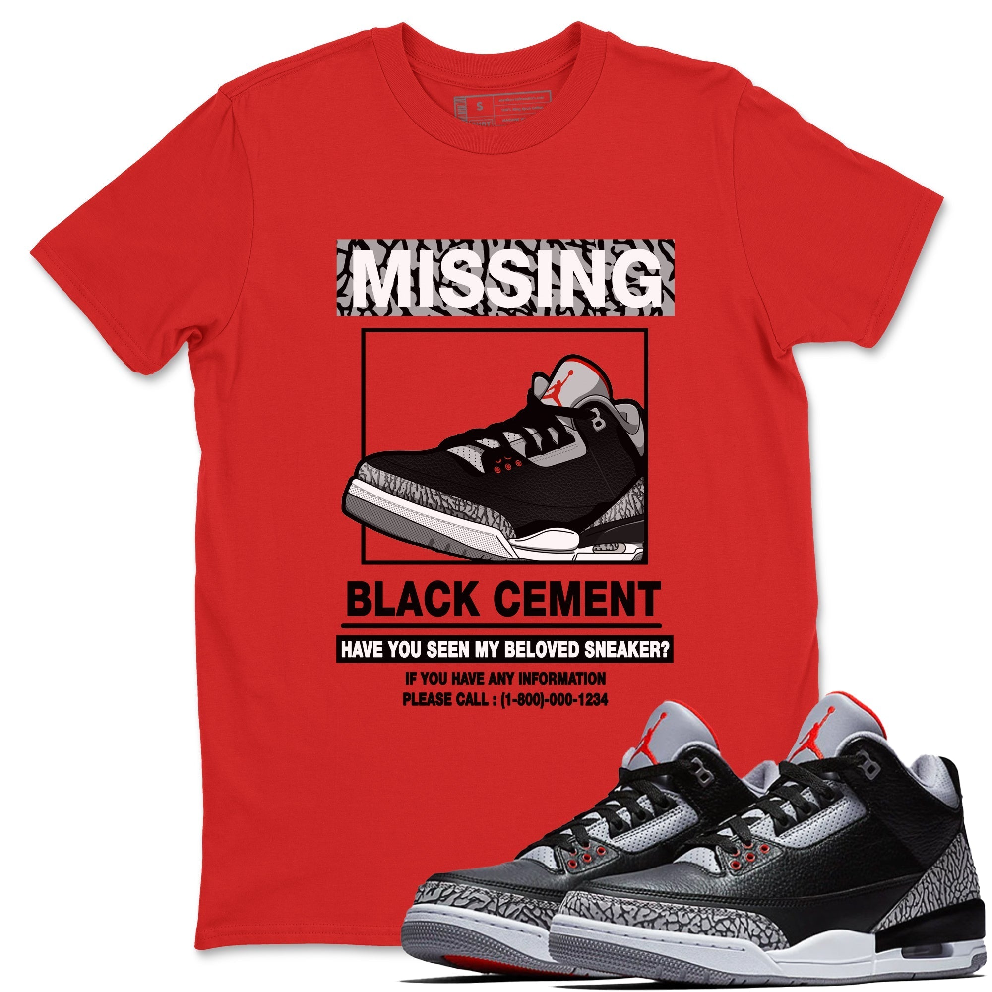 Missing snkmatch snkmatch Tees - Air Jordan 3 Black Cement