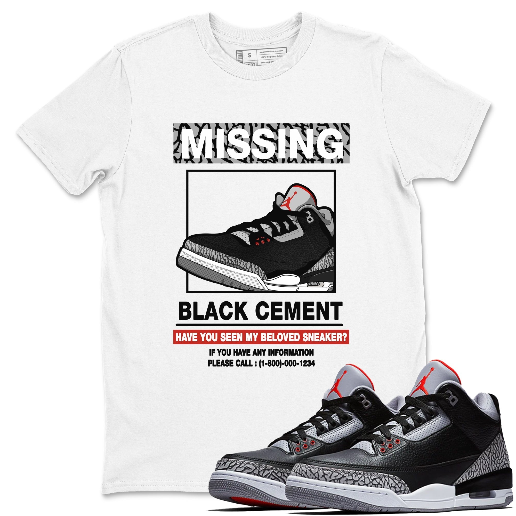Missing snkmatch snkmatch Tees - Air Jordan 3 Black Cement