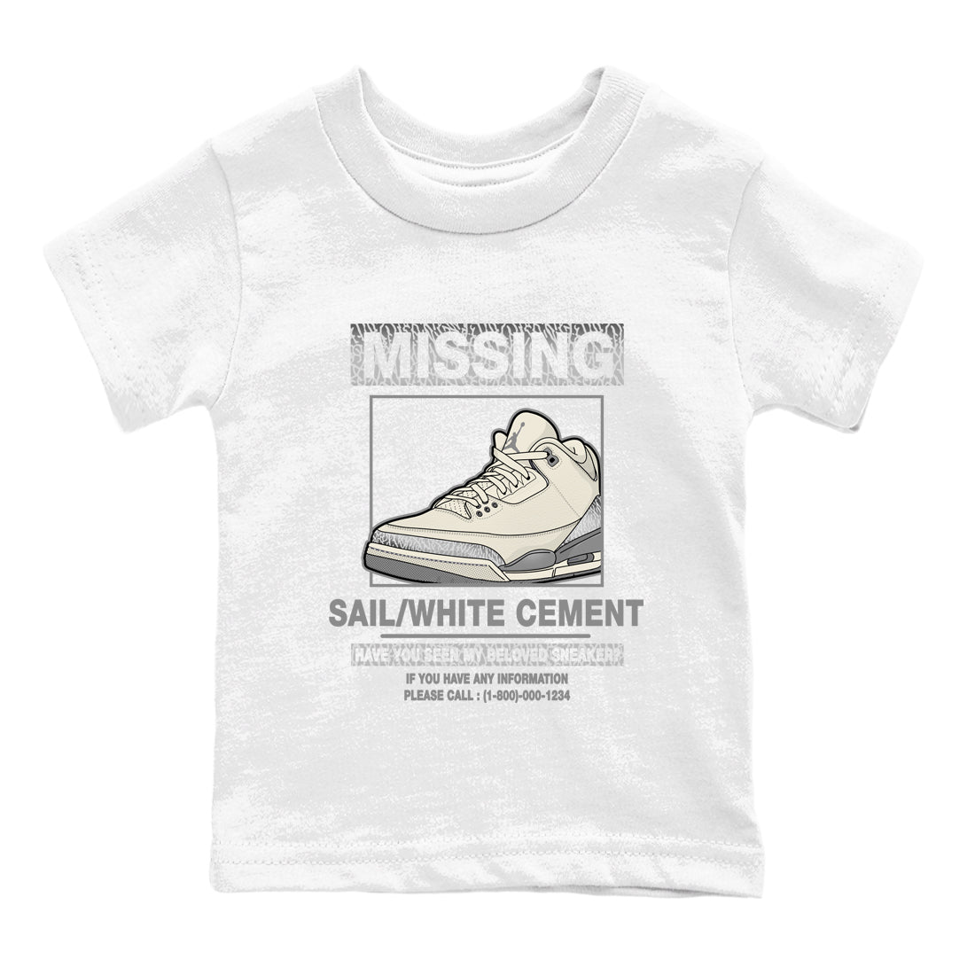 Missing snkmatch snkmatch Tees Kids - Air Jordan 3 Sail and Cement Grey