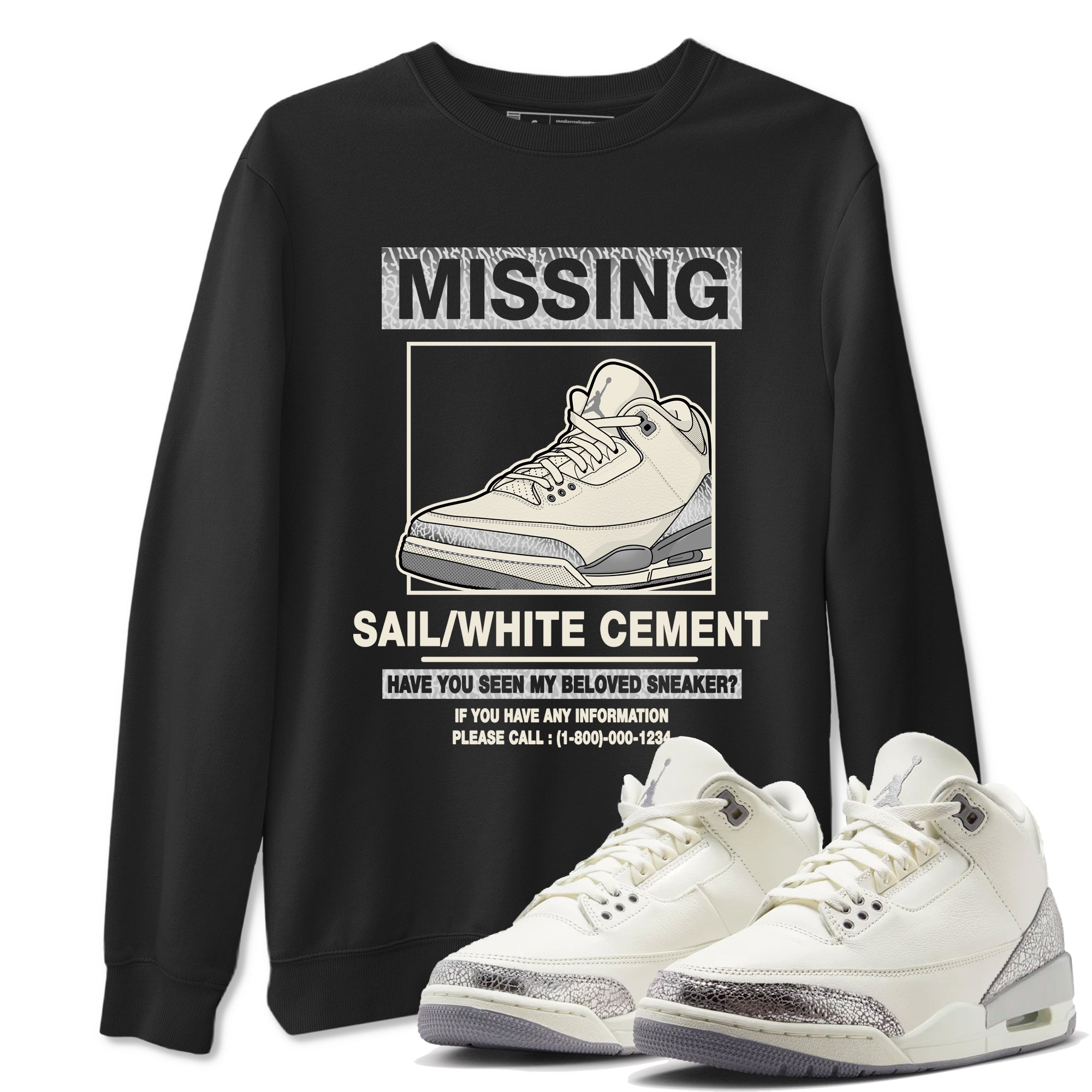 Missing snkmatch snkmatch Tees - Air Jordan 3 Sail and Cement Grey