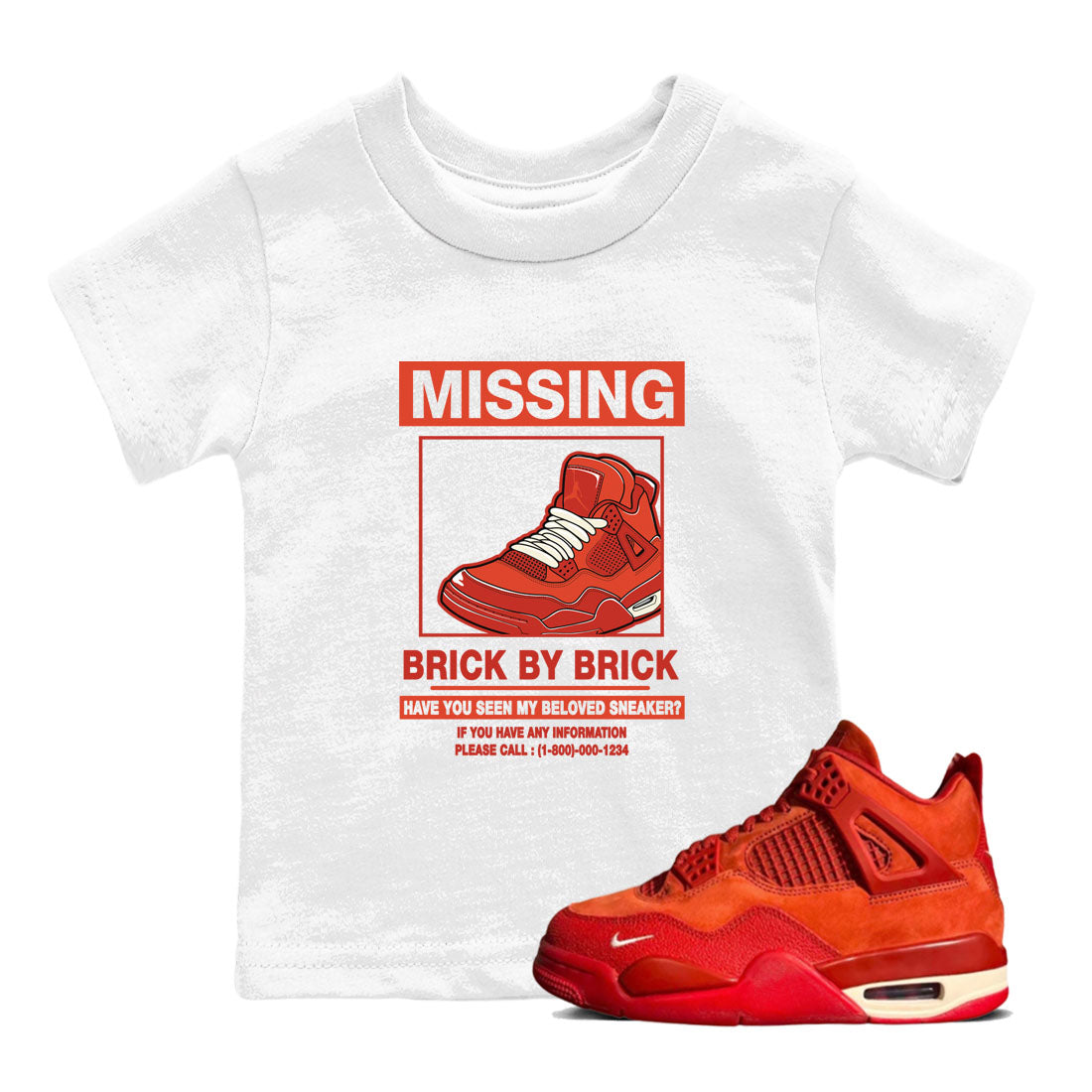 Missing snkmatch snkmatch Tees Kids - Air Jordan 4 Brick By Brick