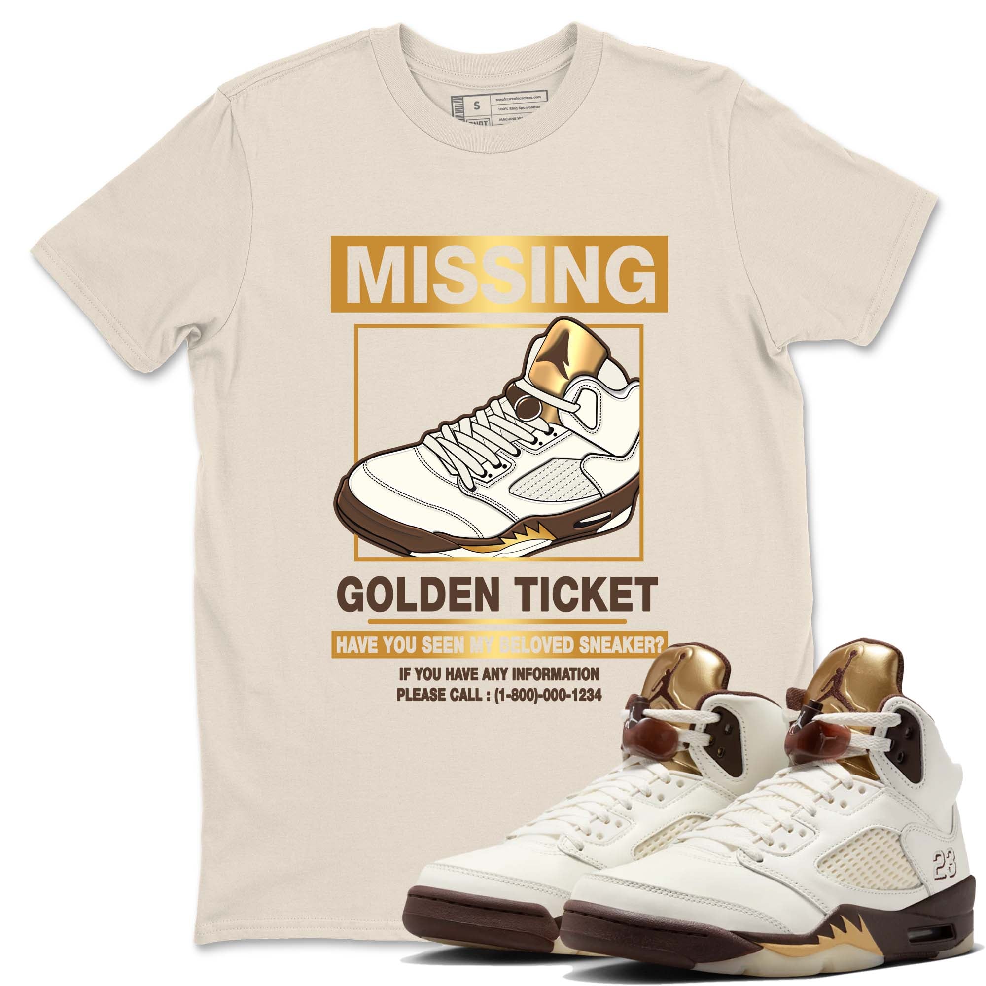 Missing snkmatch snkmatch Tees - Air Jordan 5 Golden Ticket