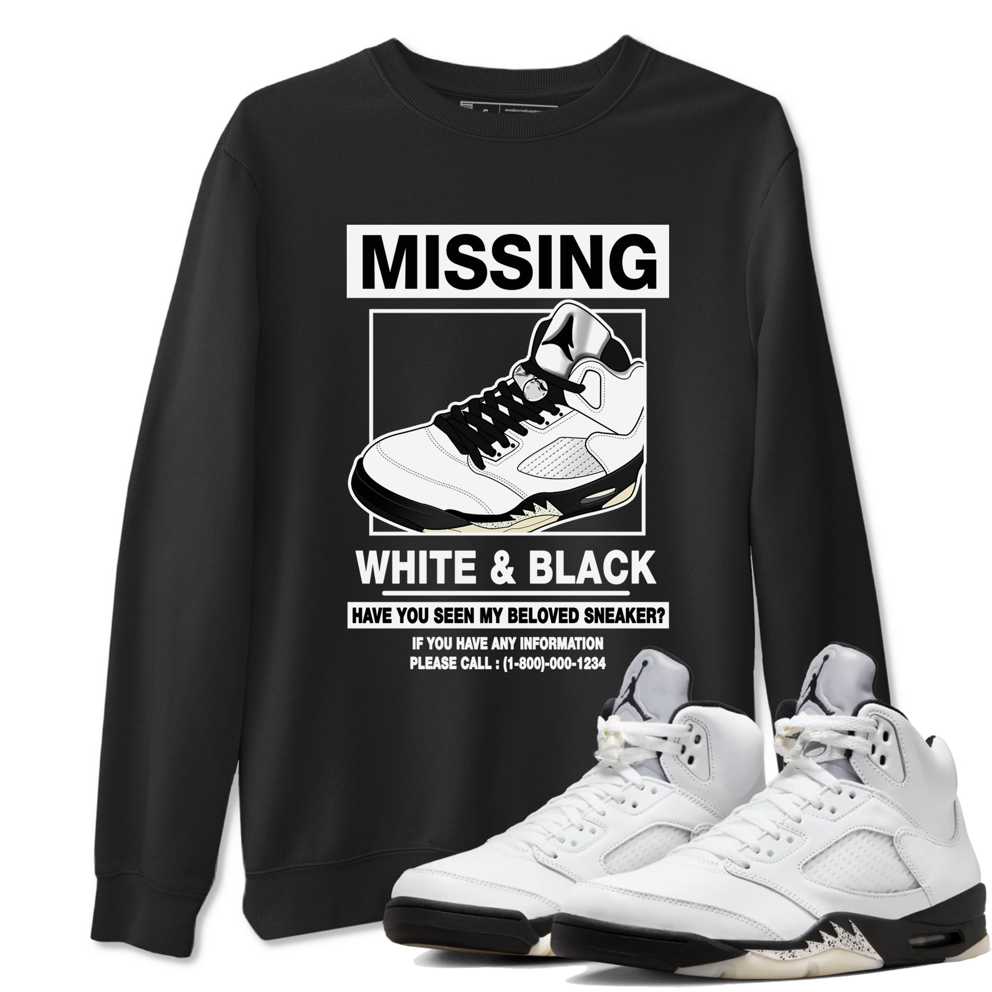 Missing snkmatch snkmatch Tees - Air Jordan 5 White Black
