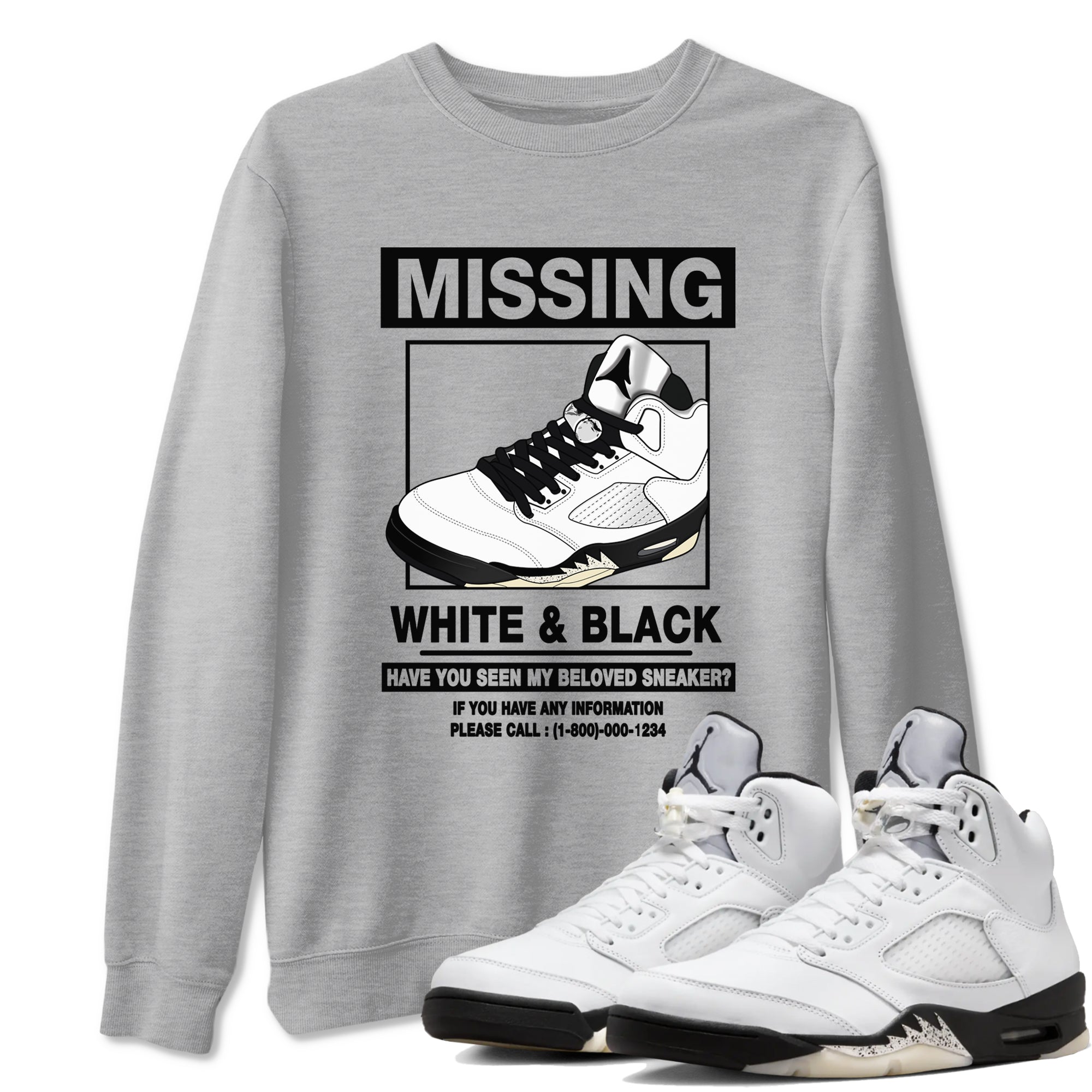 Missing snkmatch snkmatch Tees - Air Jordan 5 White Black