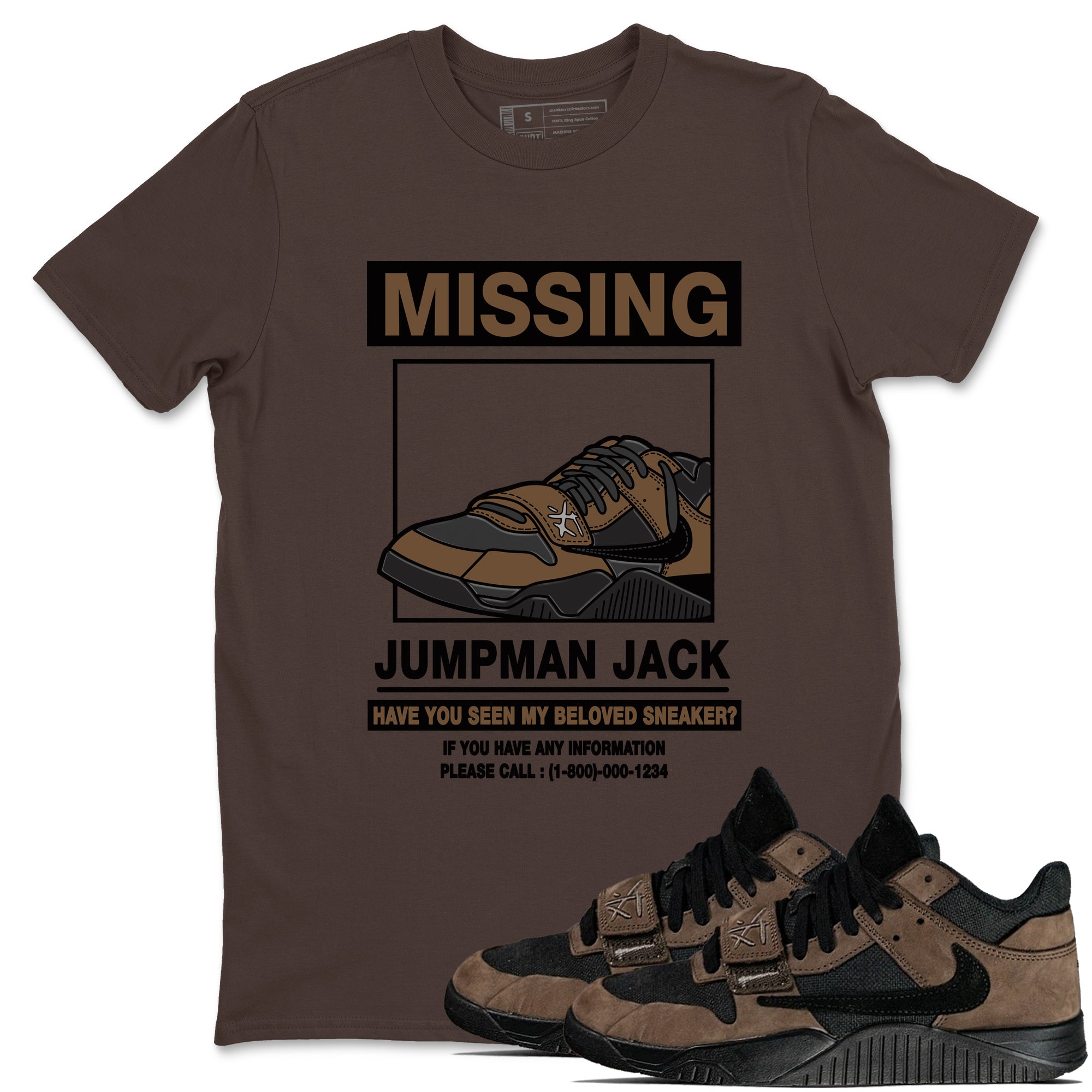 Missing snkmatch snkmatch Tees - Jordan Jumpman Jack Travis Scott Dark Mocha