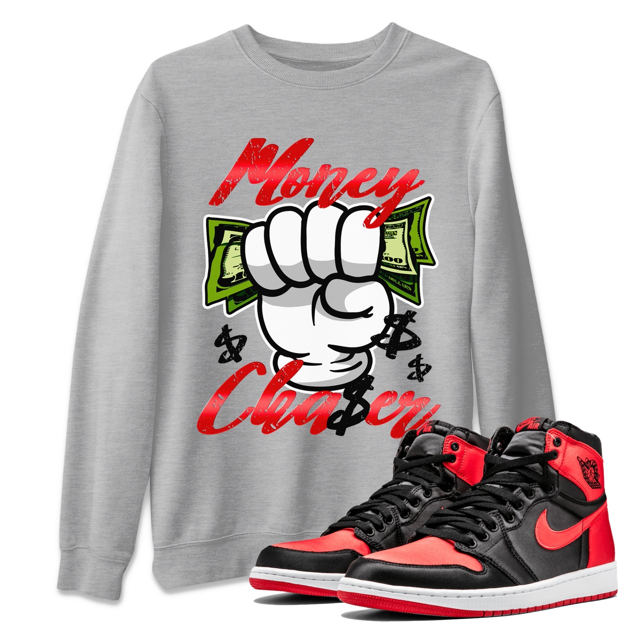 Money Chaser Unisex Tops - Air Jordan 1 Satin Bred