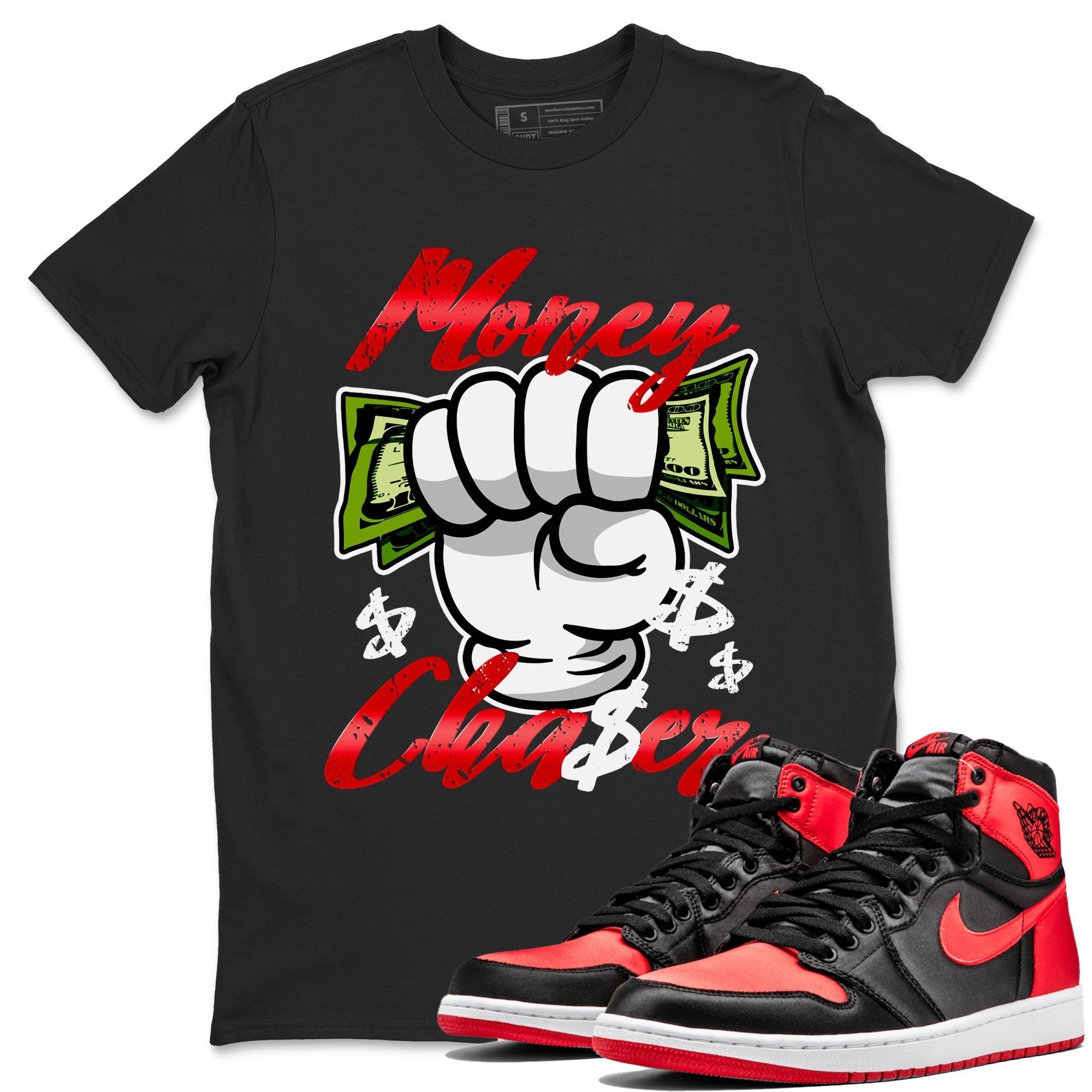 Money Chaser Unisex Tops - Air Jordan 1 Satin Bred
