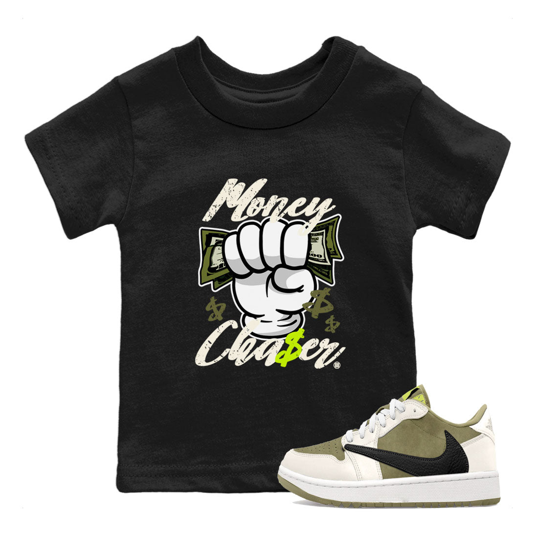 Money Chaser snkmatch Tee Kids - Air Jordan 1 Travis Scott Golf