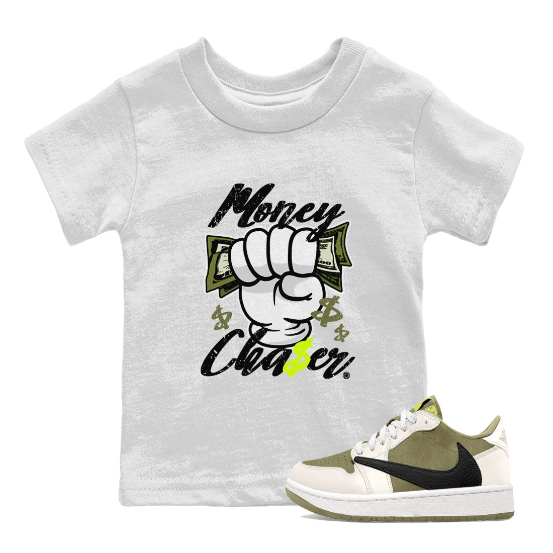 Money Chaser snkmatch Tee Kids - Air Jordan 1 Travis Scott Golf