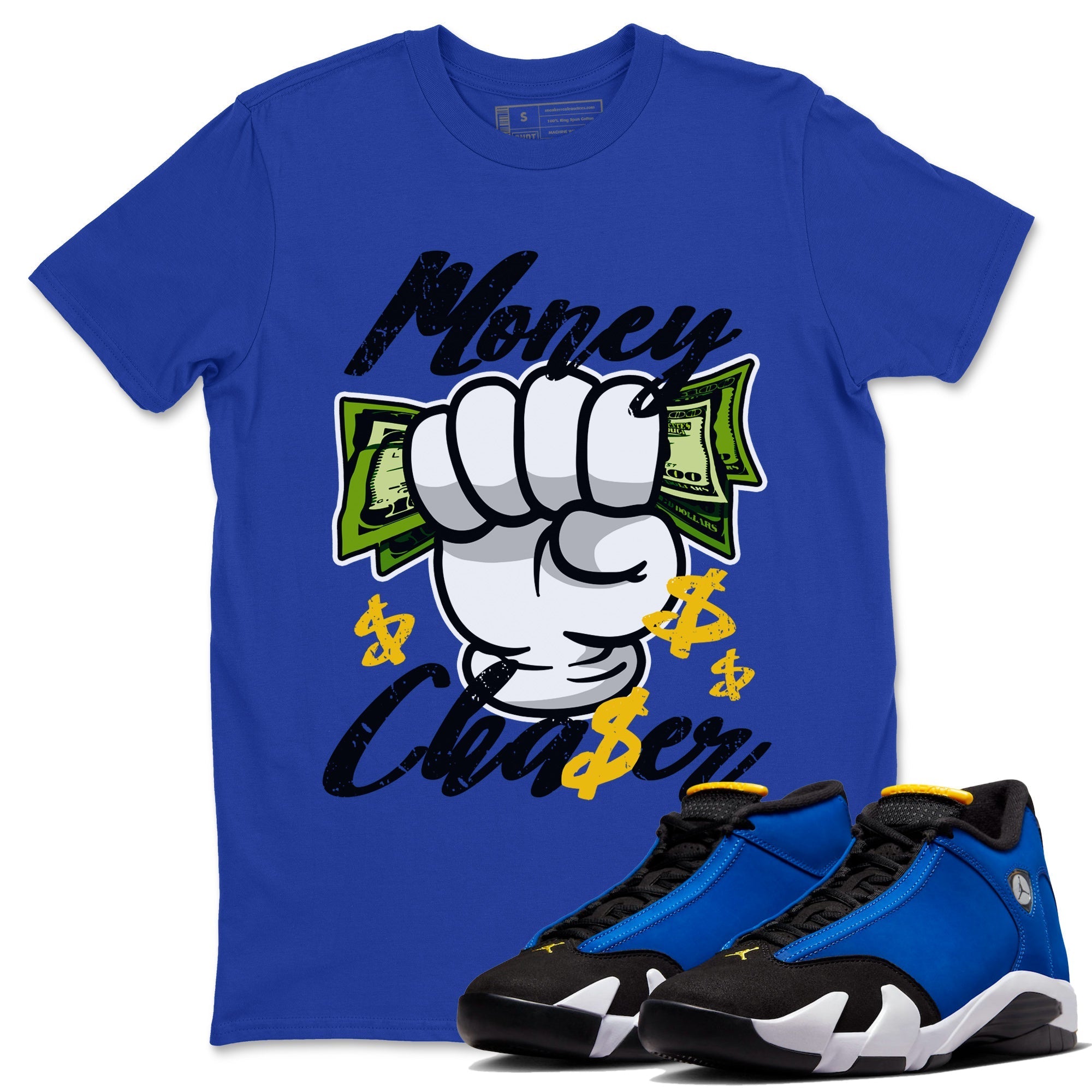 Money Chaser Unisex Tops - Air Jordan 14 Laney