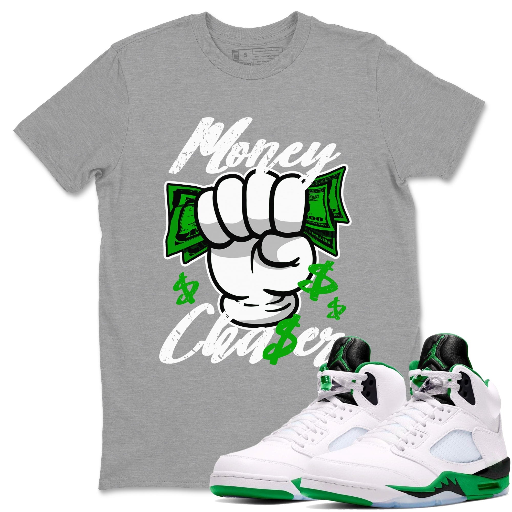 Money Chaser snkmatch Tee - Air Jordan 5 Lucky Green