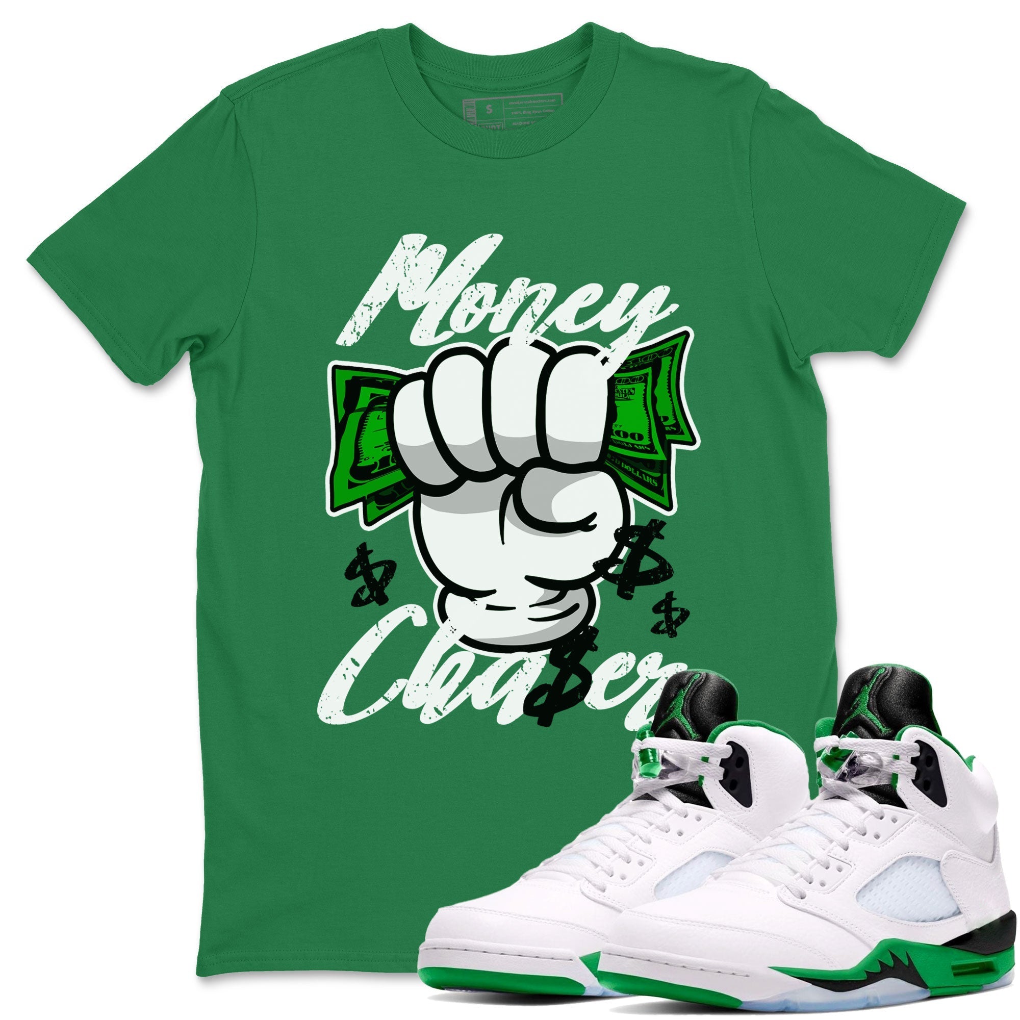 Money Chaser snkmatch Tee - Air Jordan 5 Lucky Green