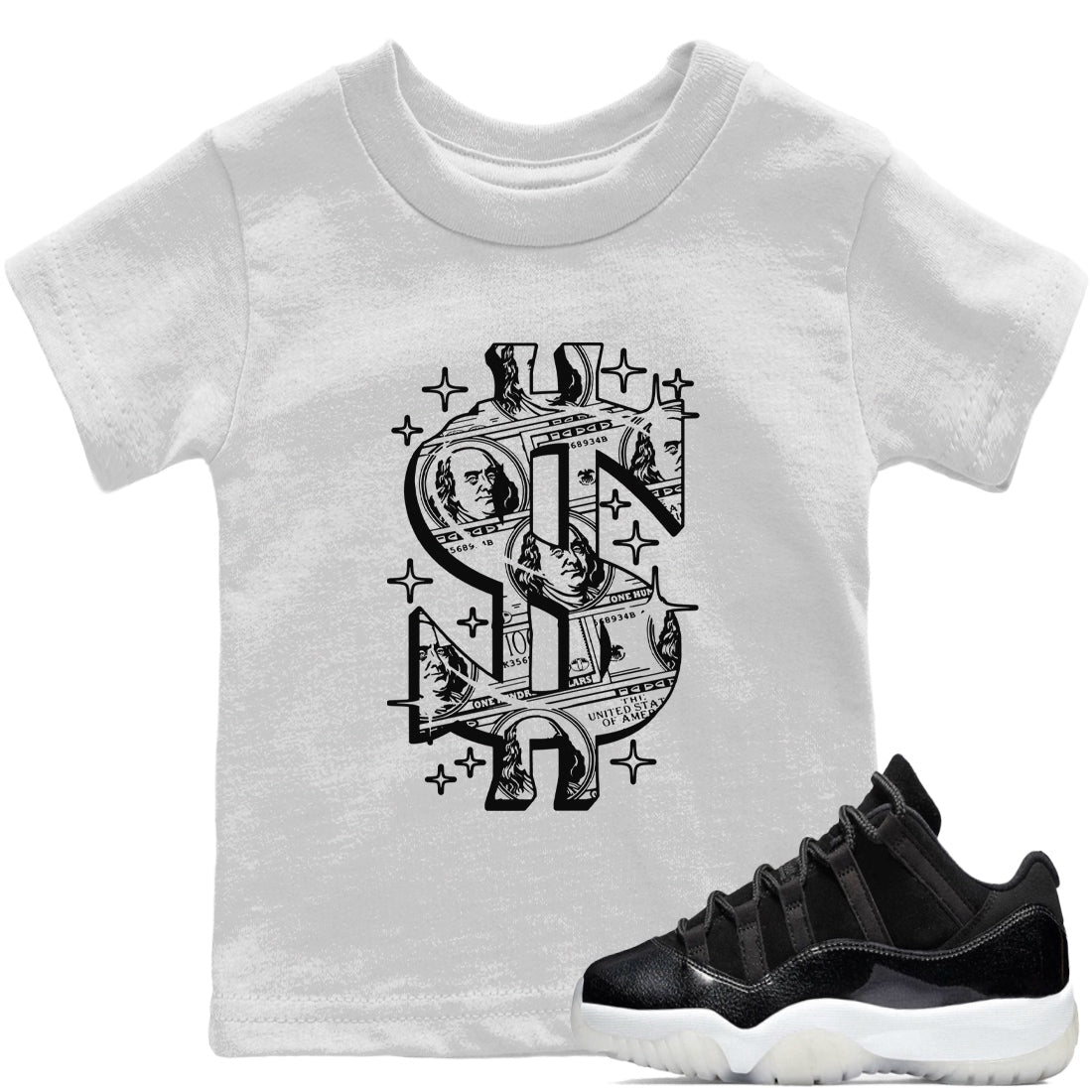 Money Dollar Kids Tops - Air Jordan 11 72-10