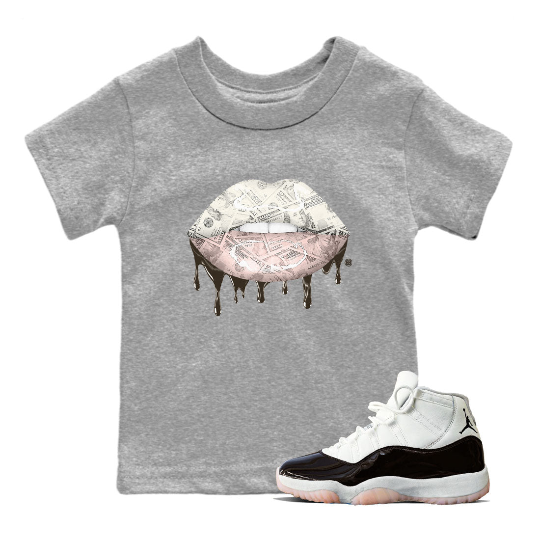 Money Lips snkmatch Tee Kids - Air Jordan 11 Neapolitan
