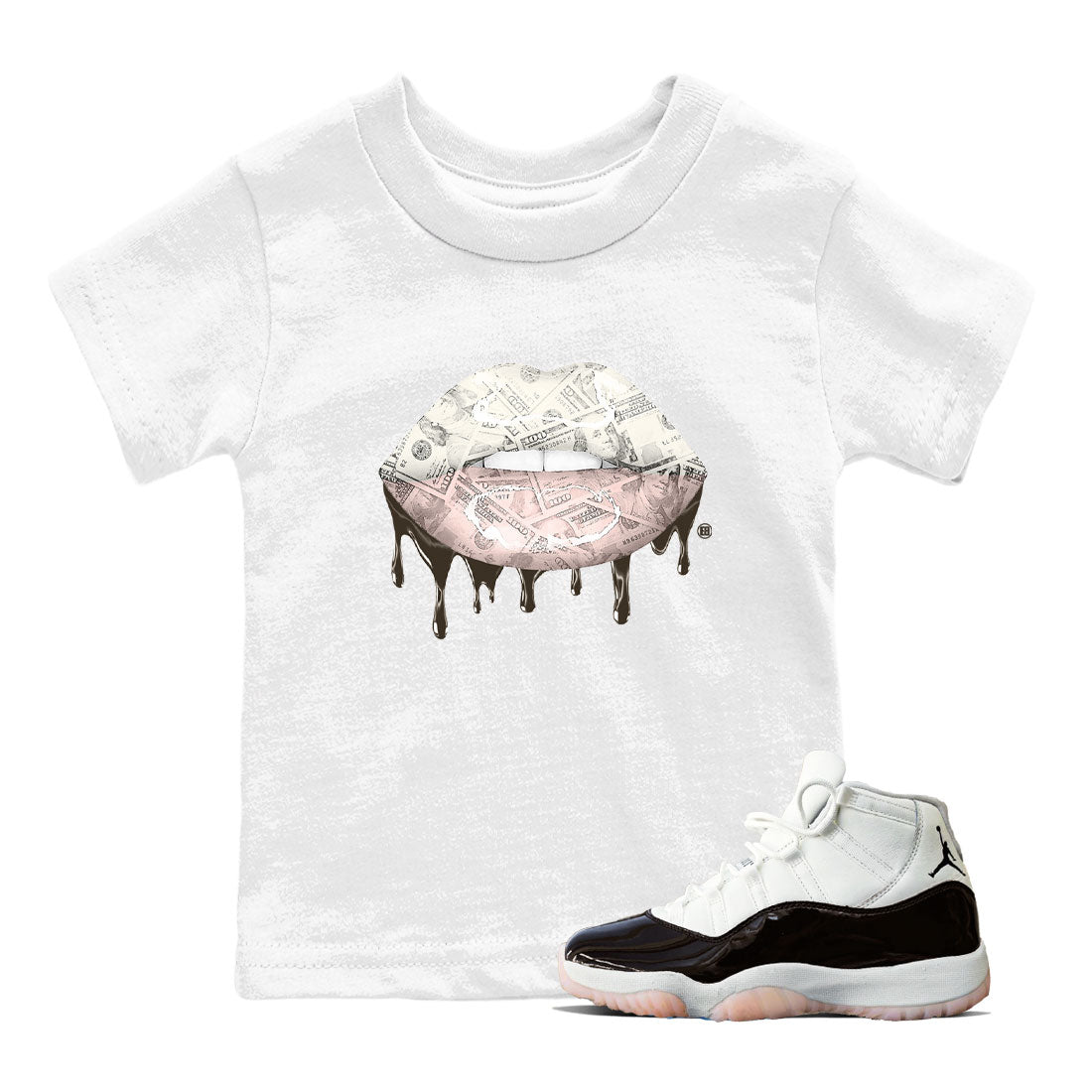 Money Lips snkmatch Tee Kids - Air Jordan 11 Neapolitan