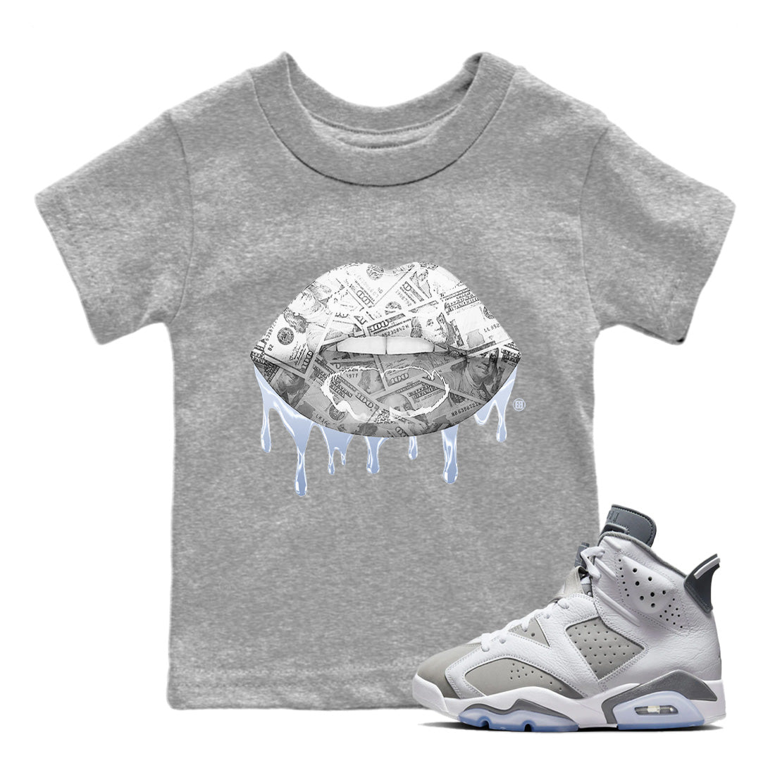 Money Lips Kids Tops - Air Jordan 6 Cool Grey