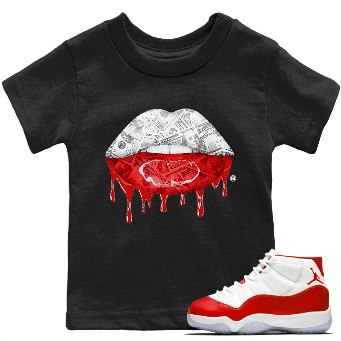 Money Lips Kids Tops - Air Jordan 11 Cherry