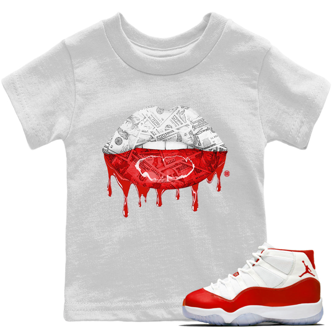 Money Lips Kids Tops - Air Jordan 11 Cherry