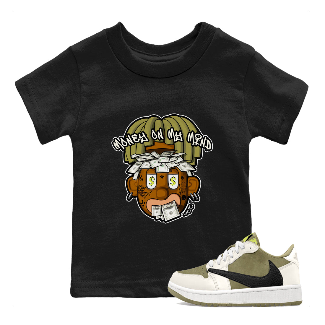 Money On My Mind snkmatch Tee Kids - Air Jordan 1 Travis Scott Golf