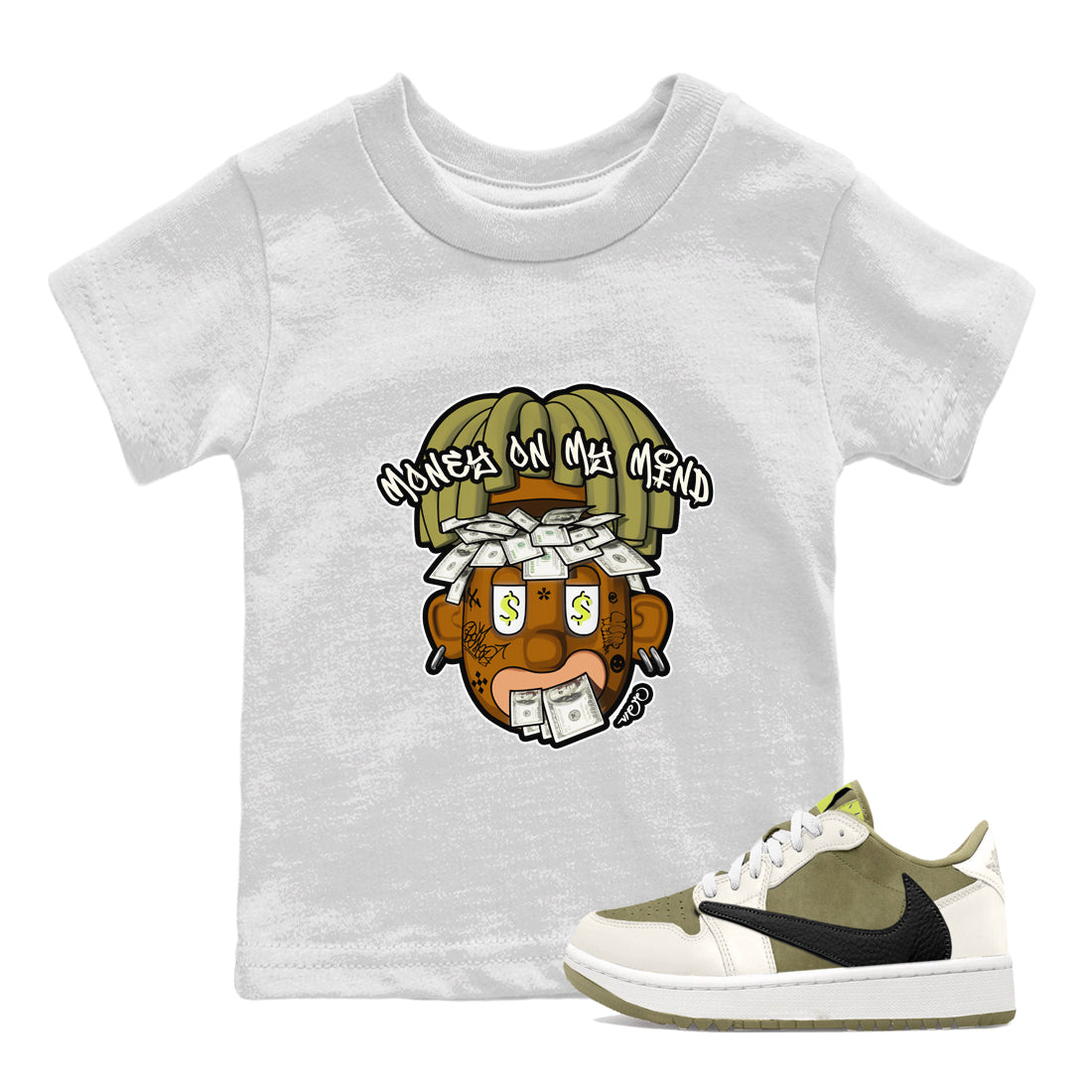 Money On My Mind snkmatch Tee Kids - Air Jordan 1 Travis Scott Golf