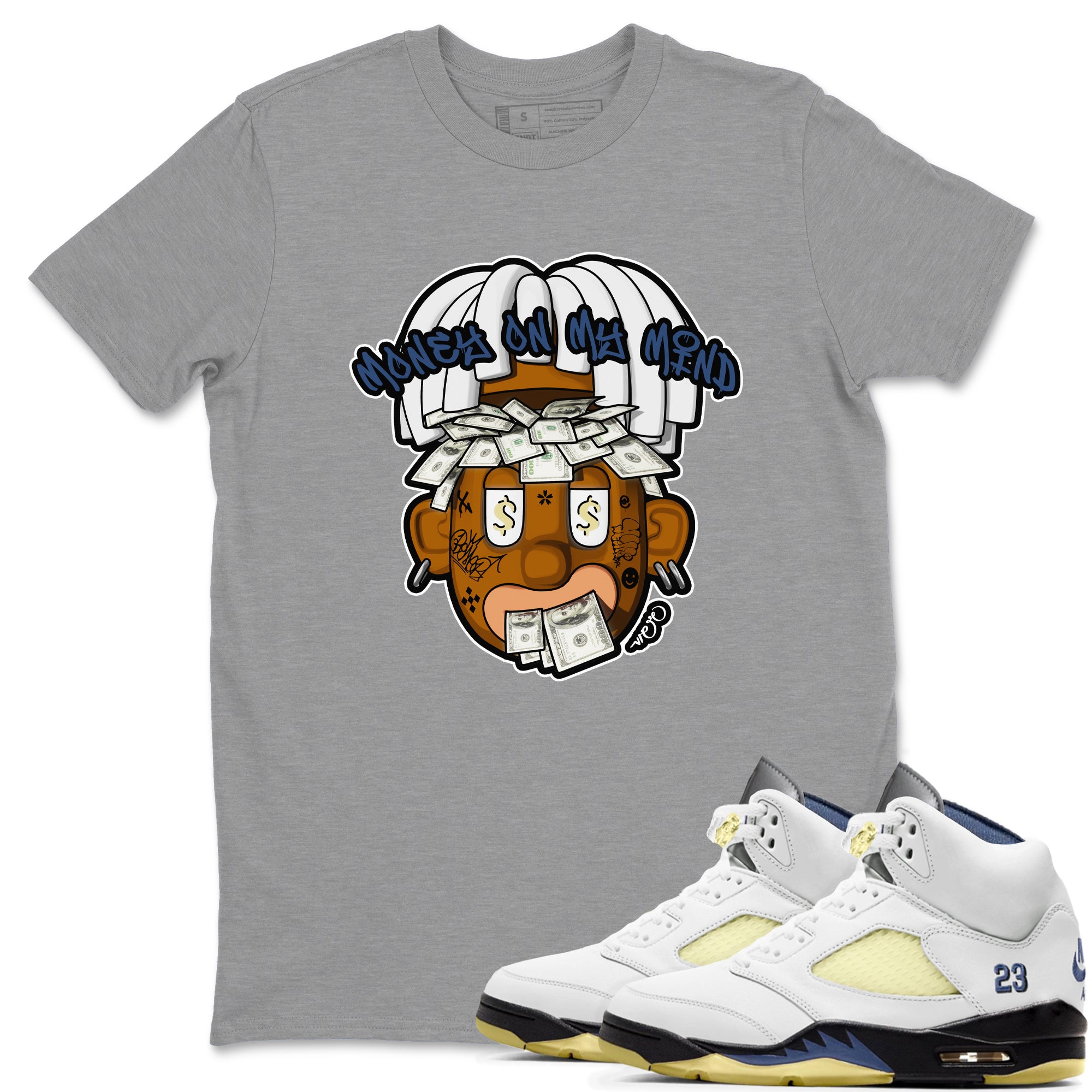 Money On My Mind snkmatch Tee - Air Jordan 5 A Ma Maniere x Photon Dust