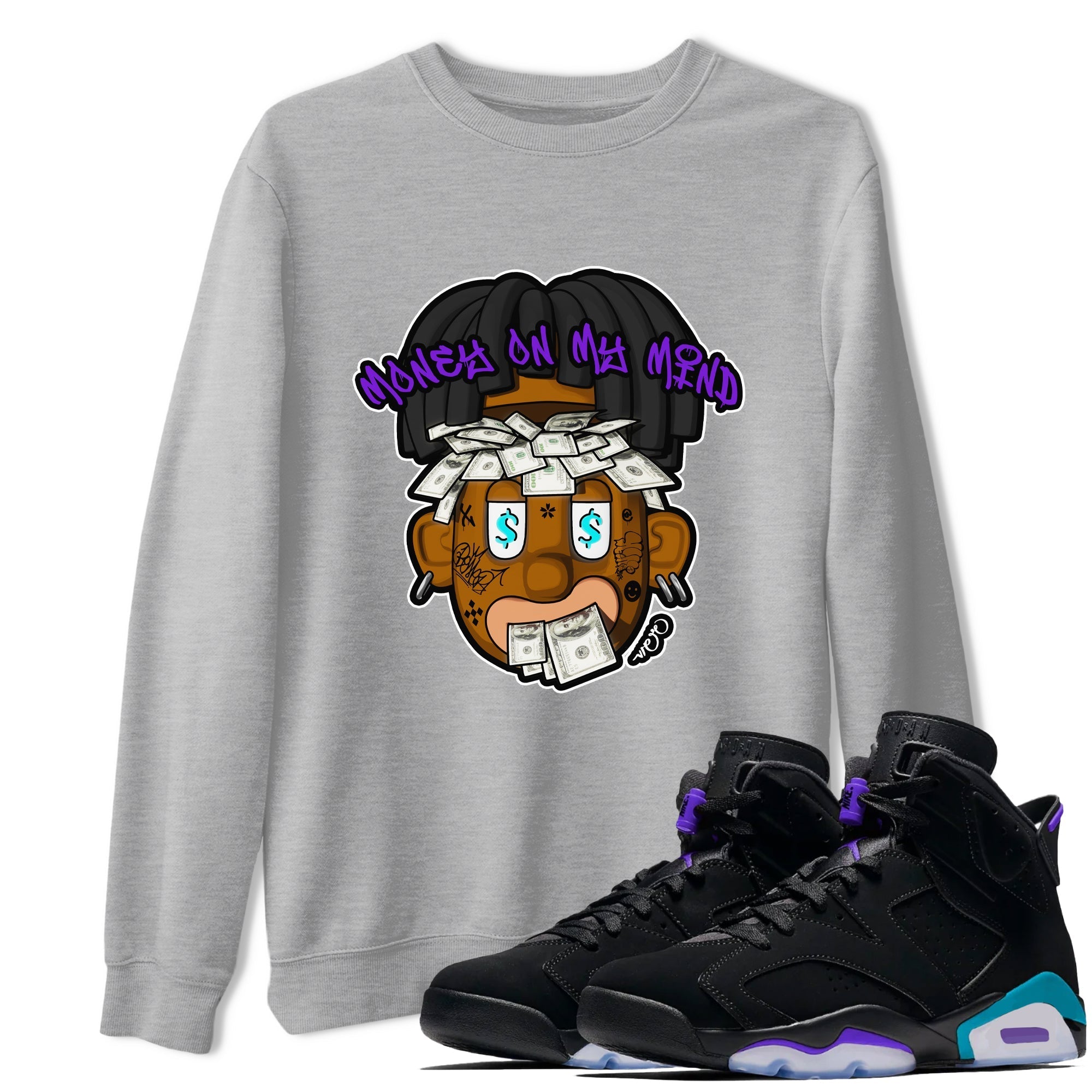 Money On My Mind snkmatch Tee - Air Jordan 6 Aqua