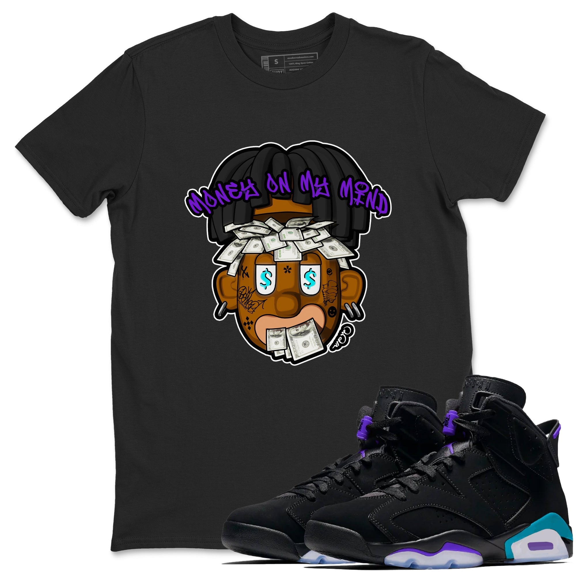 Money On My Mind snkmatch Tee - Air Jordan 6 Aqua