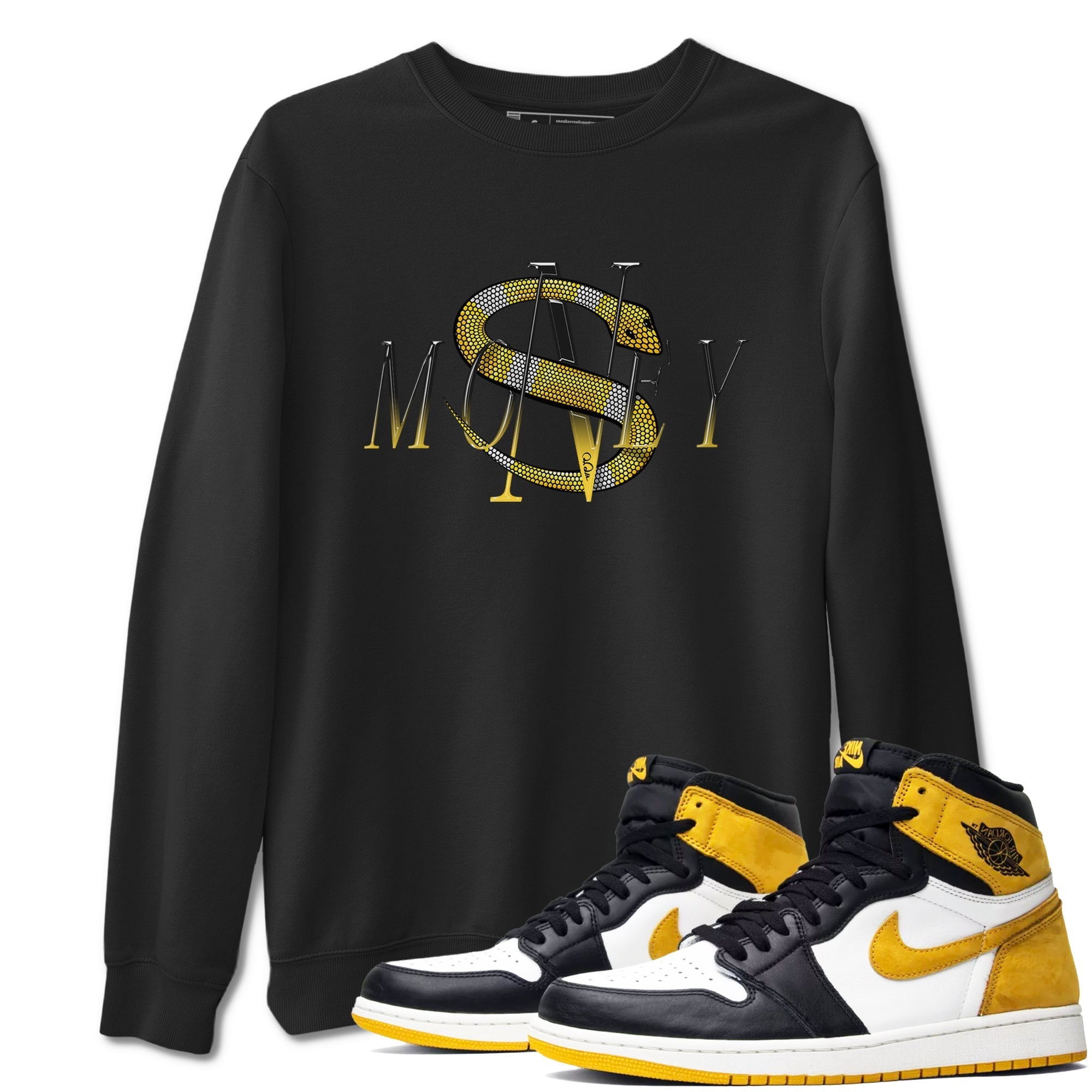 Money Snake snkmatch Tees - Air Jordan 1 Yellow Ochre