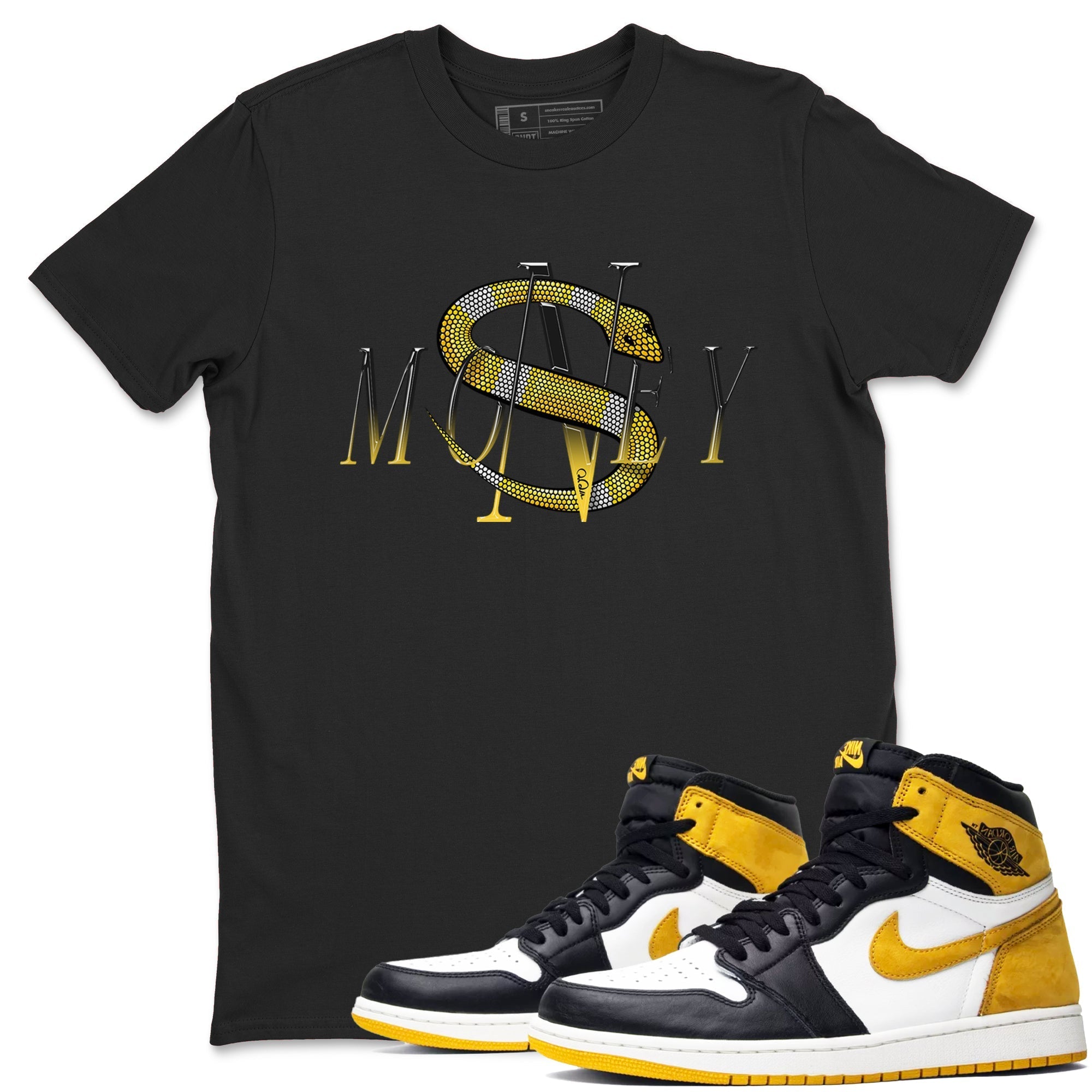 Money Snake snkmatch Tees - Air Jordan 1 Yellow Ochre