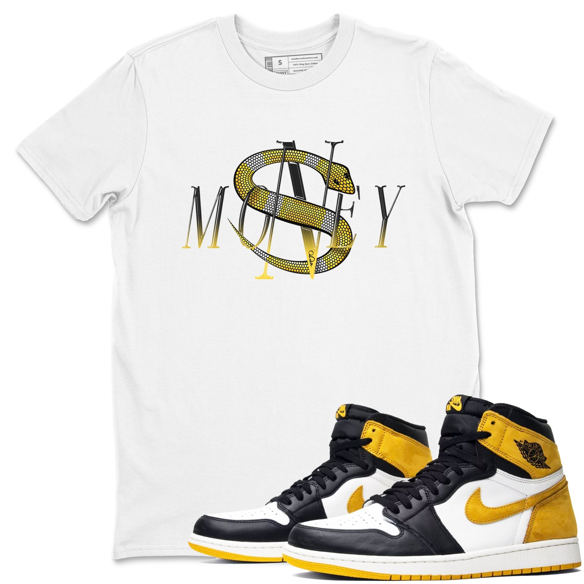 Money Snake snkmatch Tees - Air Jordan 1 Yellow Ochre