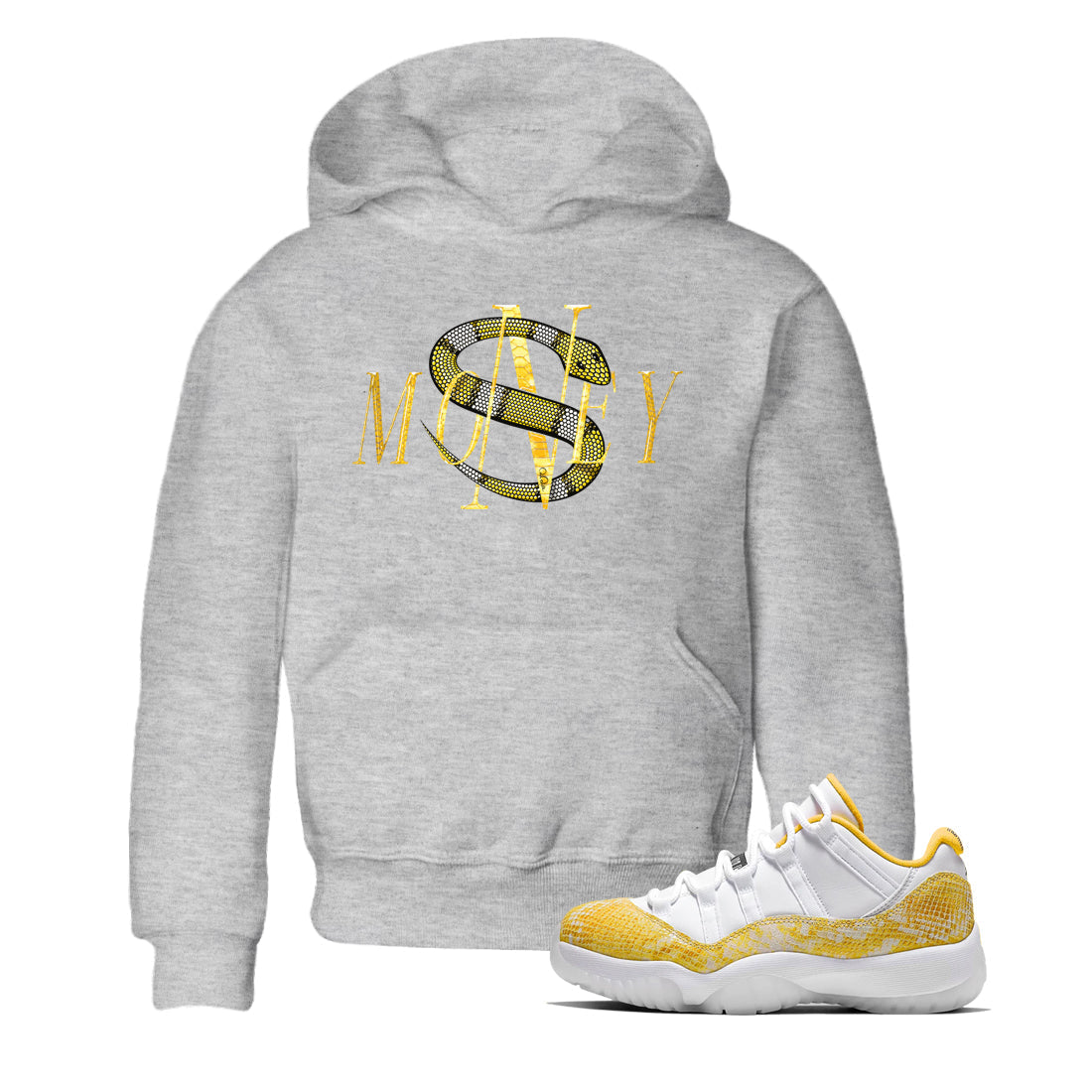 Money Snake Kids Tops - Air Jordan 11 Yellow Python
