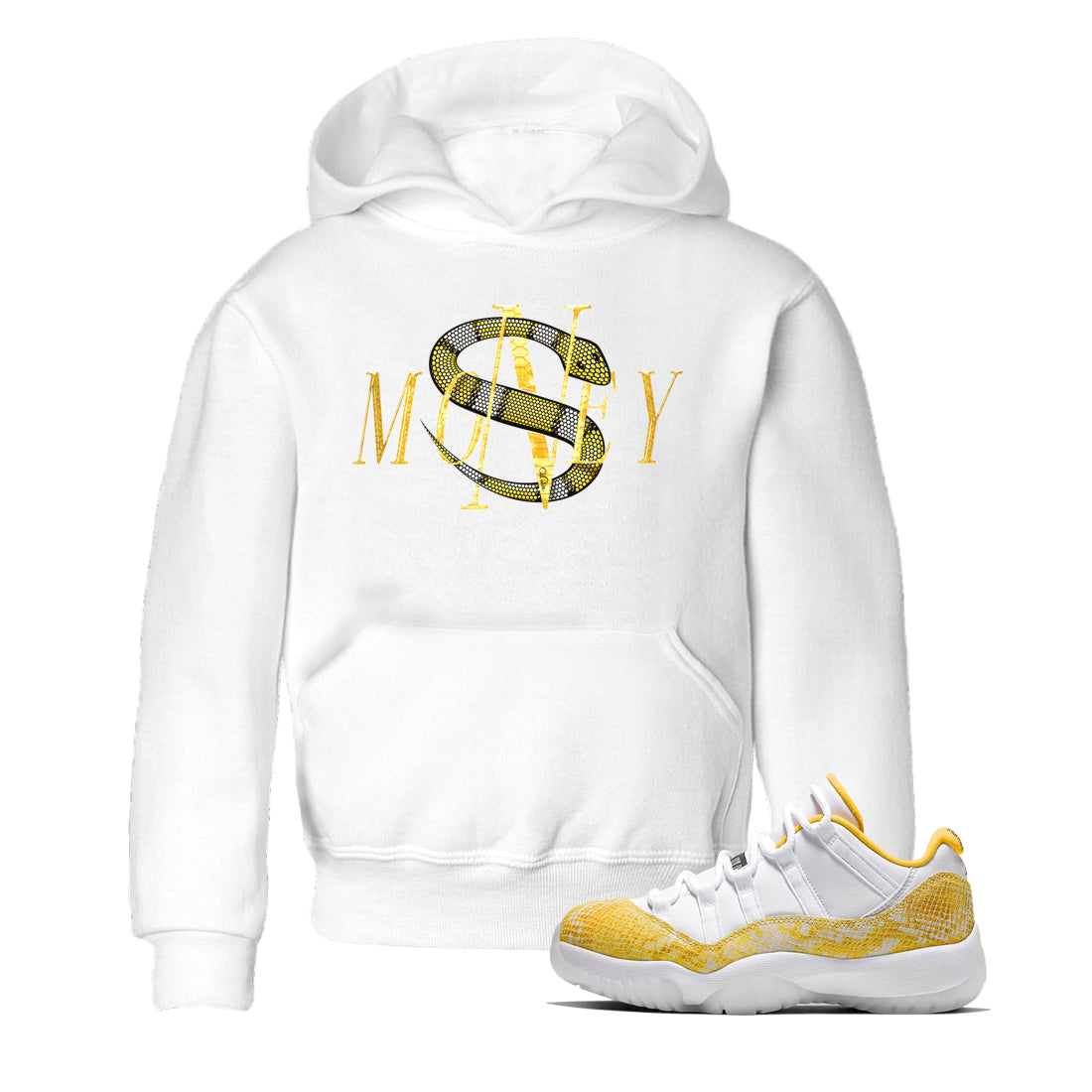 Money Snake Kids Tops - Air Jordan 11 Yellow Python