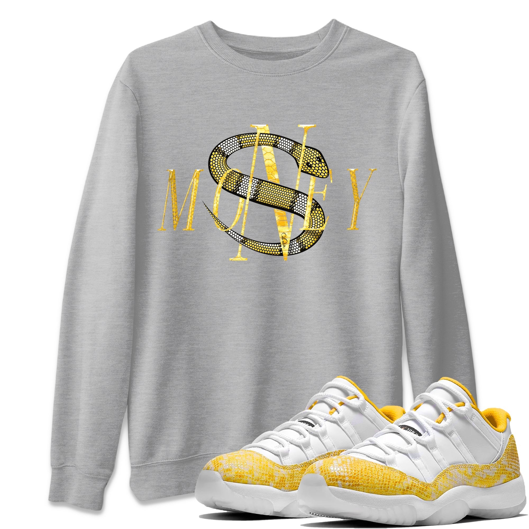 Money Snake Unisex Tops - Air Jordan 11 Yellow Python