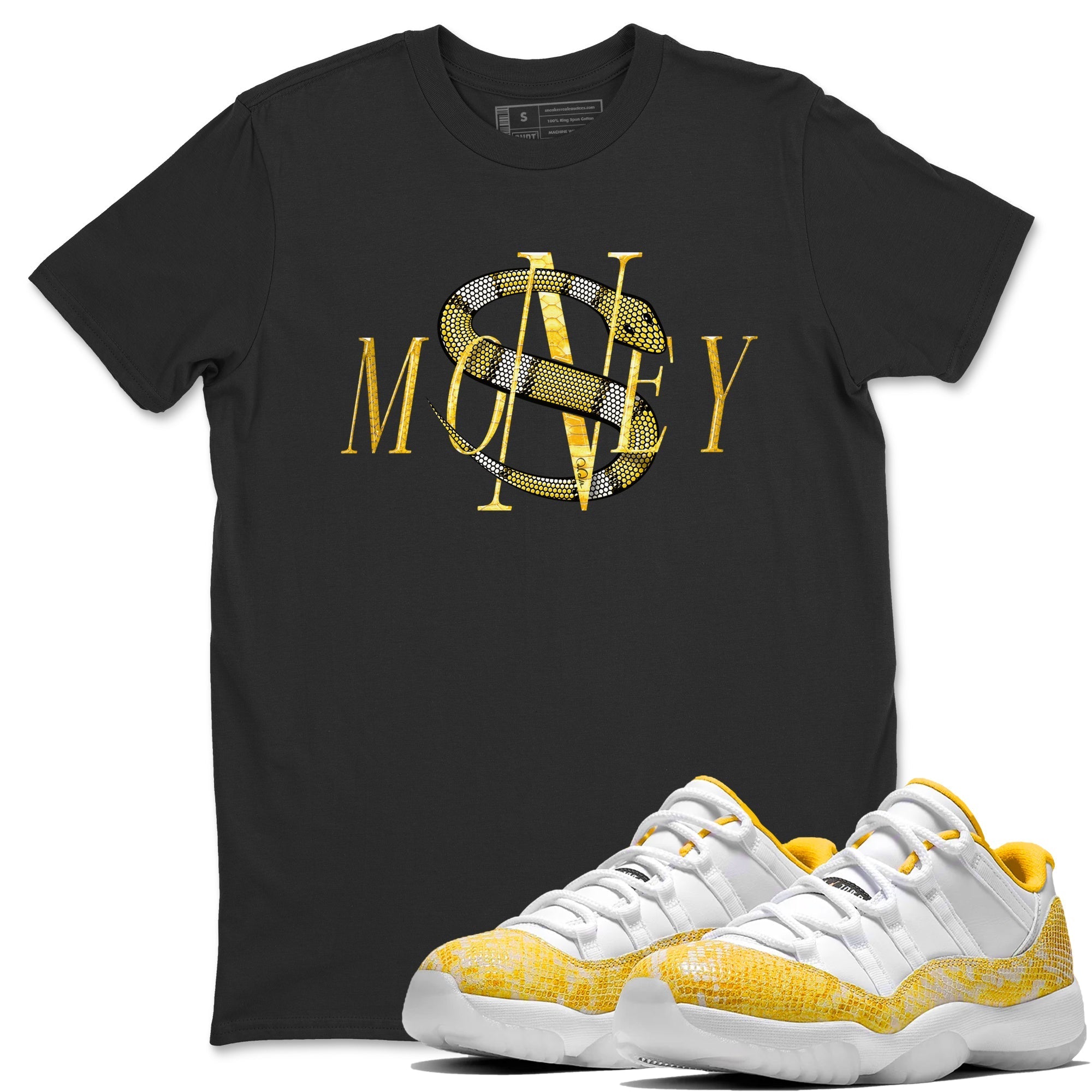 Money Snake Unisex Tops - Air Jordan 11 Yellow Python