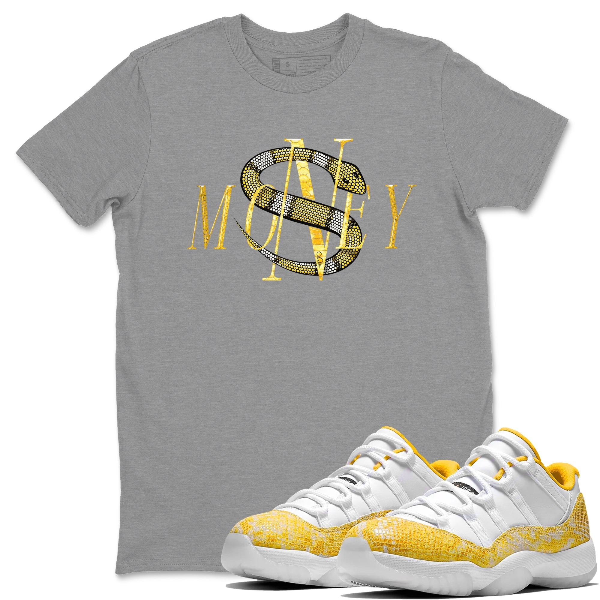 Money Snake Unisex Tops - Air Jordan 11 Yellow Python