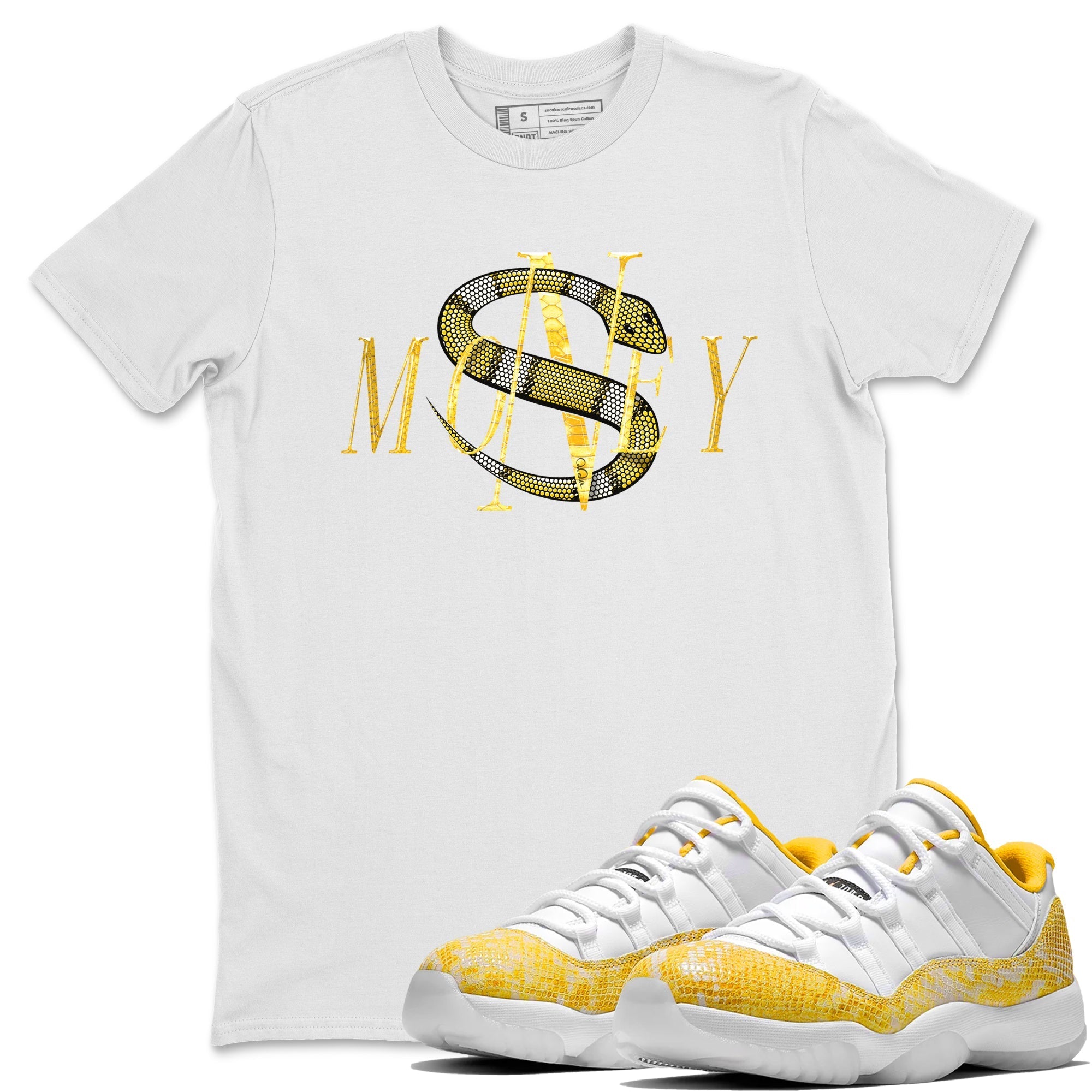 Money Snake Unisex Tops - Air Jordan 11 Yellow Python