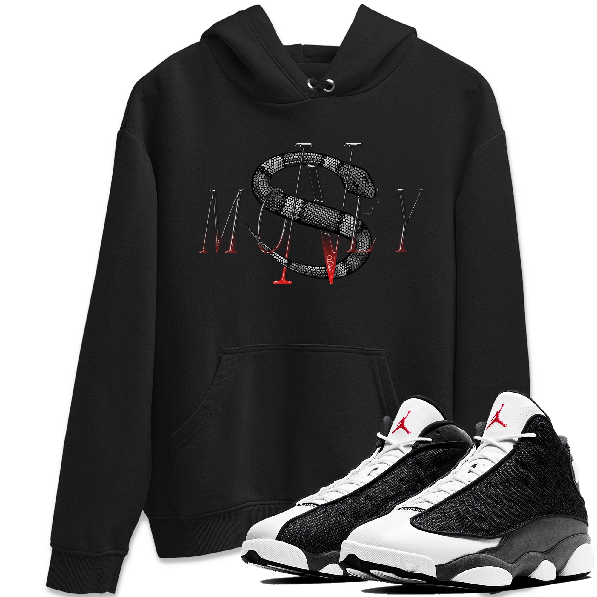 Money Snake Unisex Tops - Air Jordan 13 Black Flint