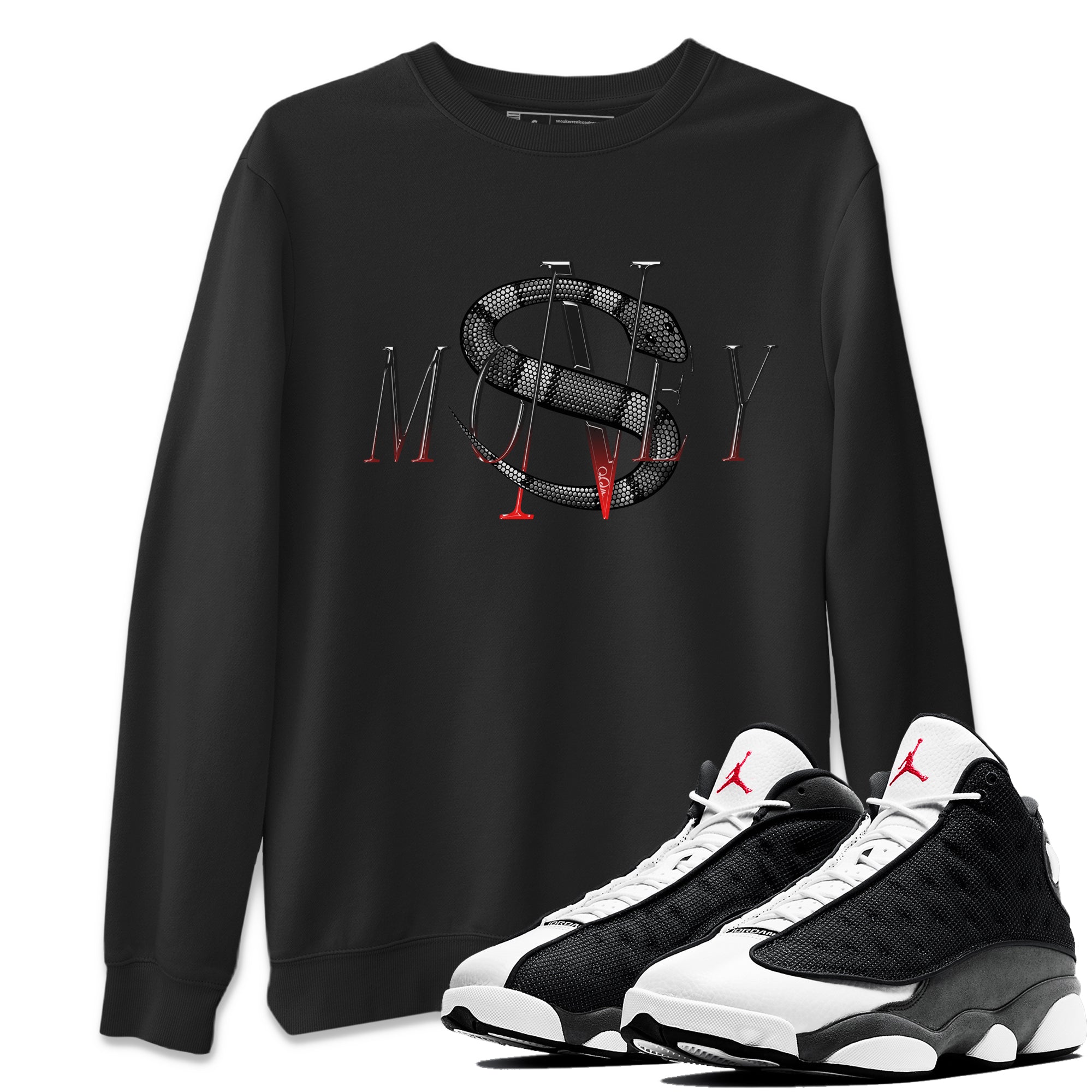 Money Snake Unisex Tops - Air Jordan 13 Black Flint